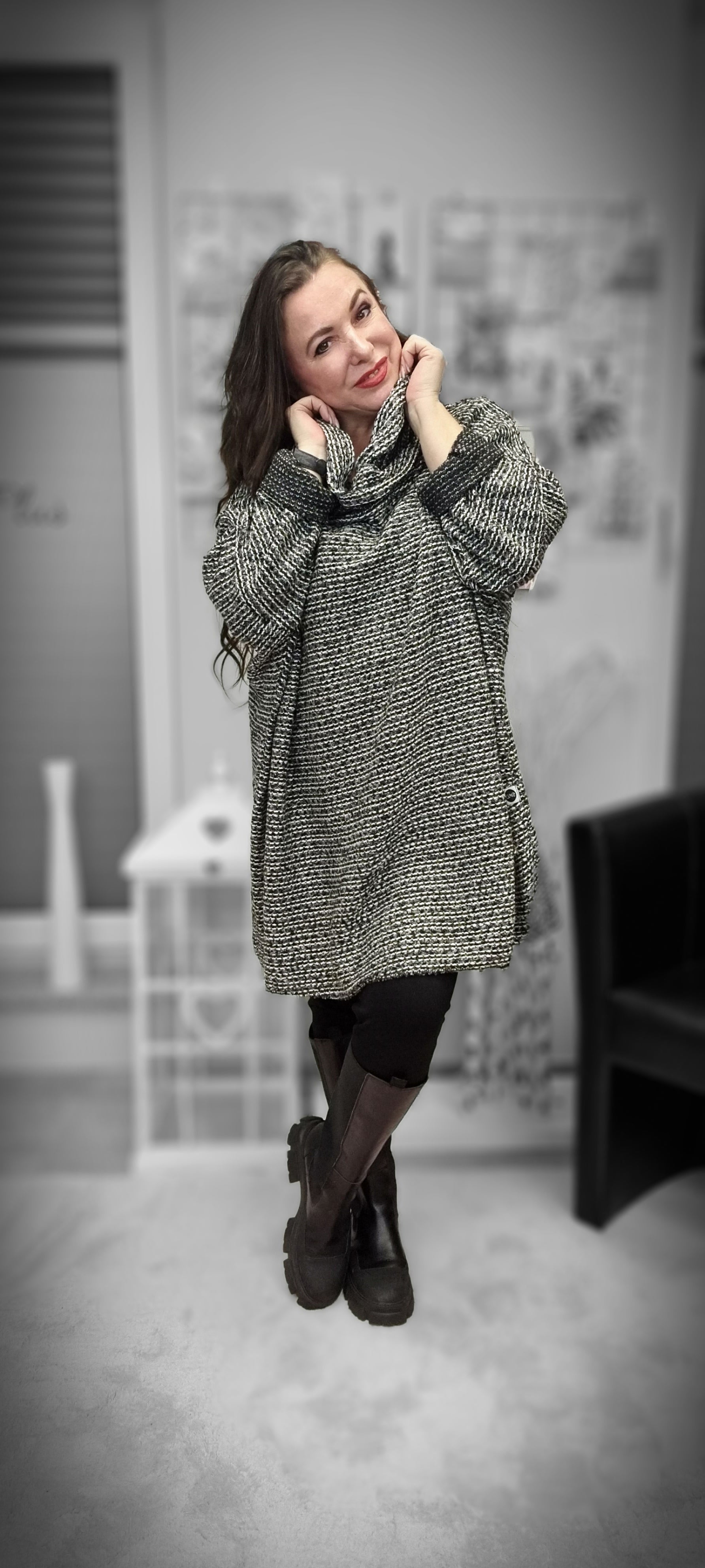 Mädchenglück Pullover in 2 Größen mit Fall Rollkragen