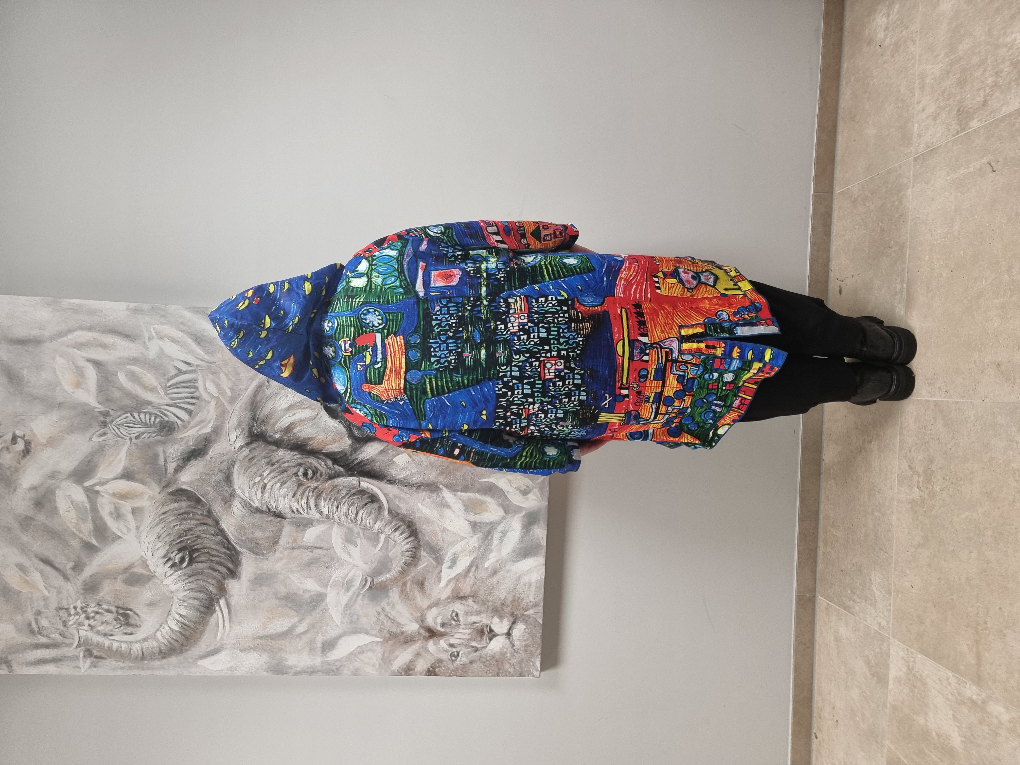 Jacke Mantel von CN-G mit Motiv Hundertwasser 