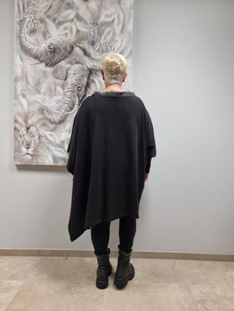 Stricküberwurf/ Pullover von CN-G Hahnentritt Einheitsgröße Tragbar Gr 38/40 bis 64 +