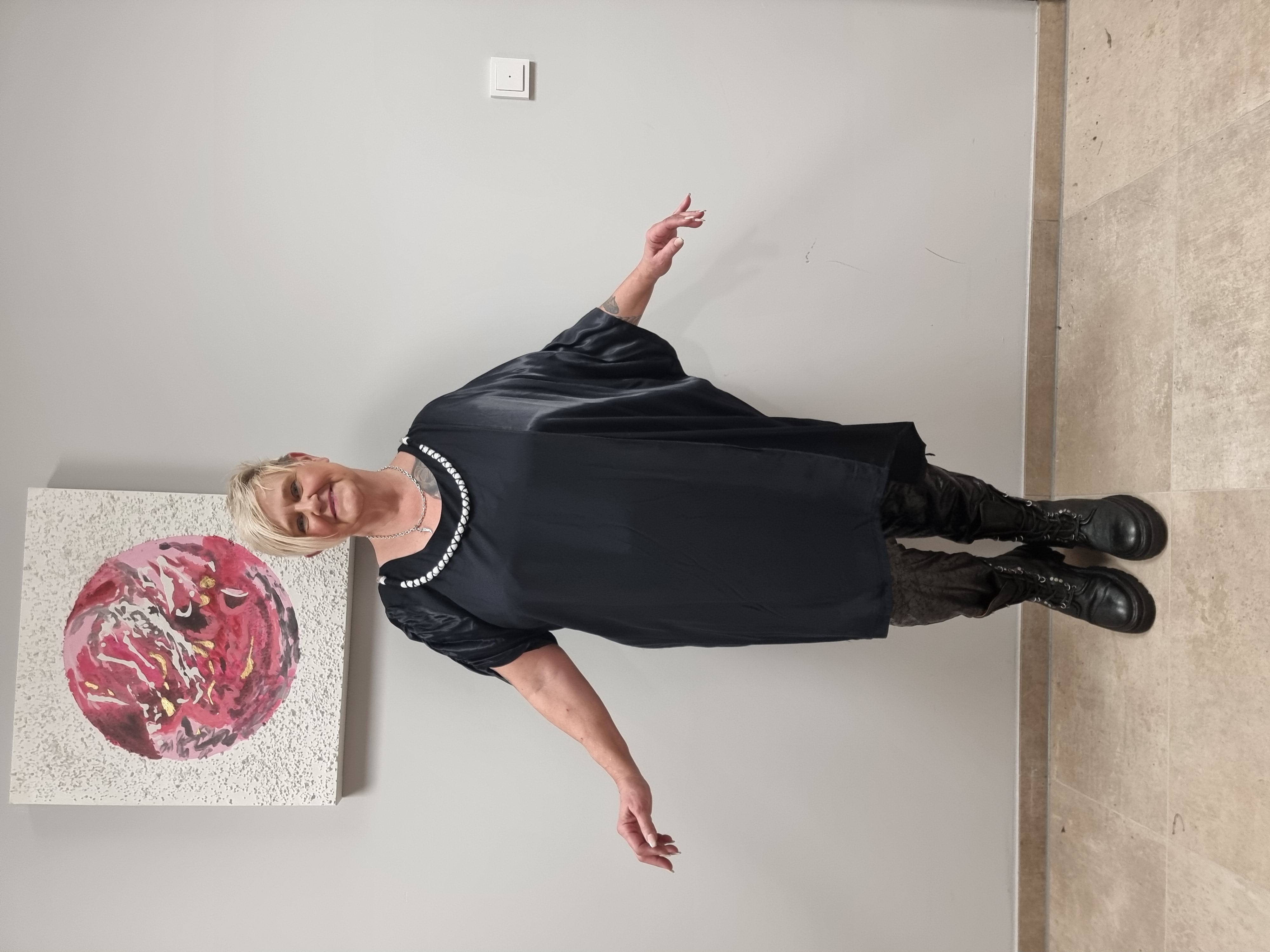 Longtunika Kleid von CN-G mit abnehmbarer Kette und Satineinsatz