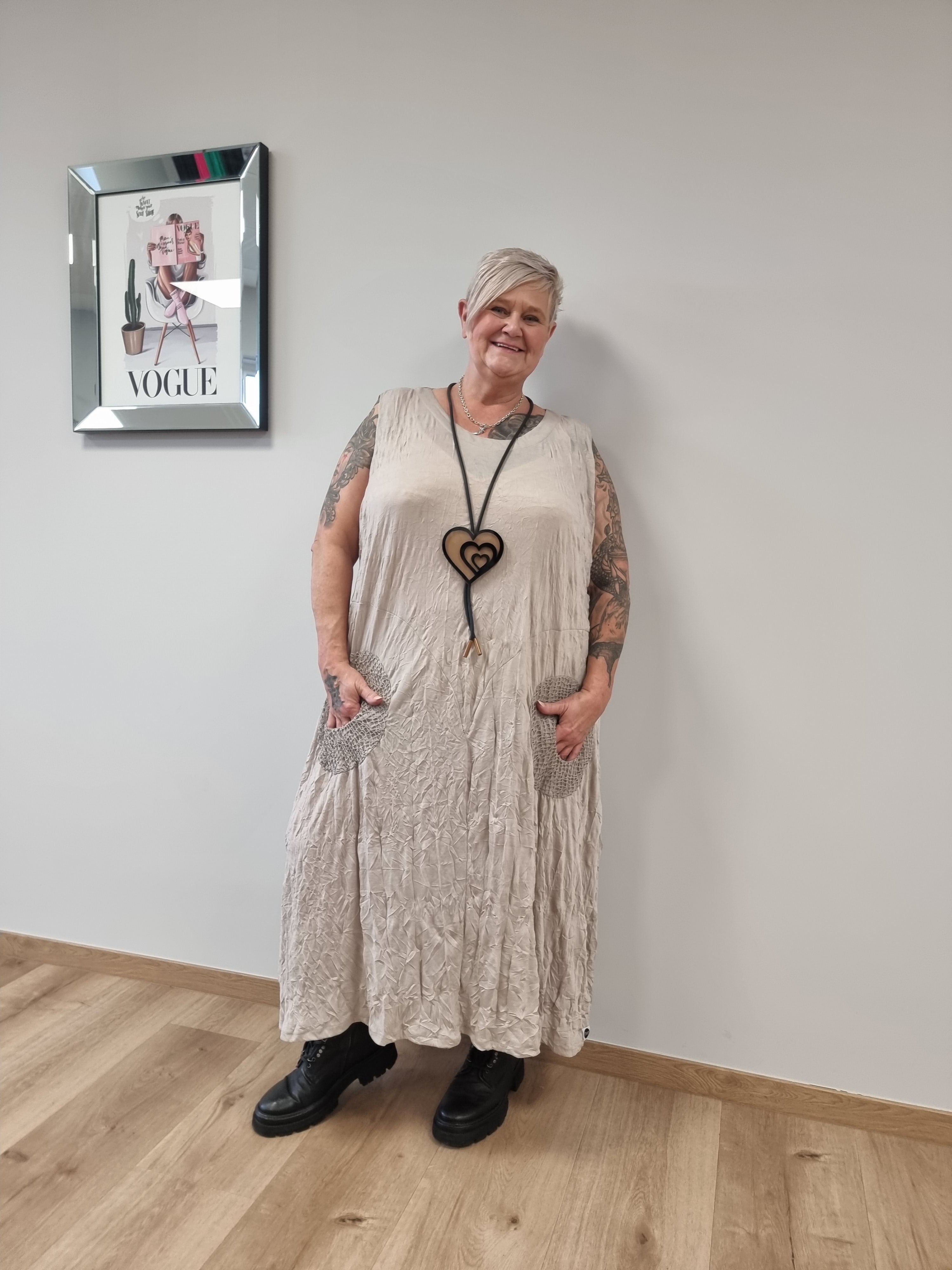 Kleid Mädchenglück mit Netzjacke in 6 Größen bis Größe 60 in 4 Farben