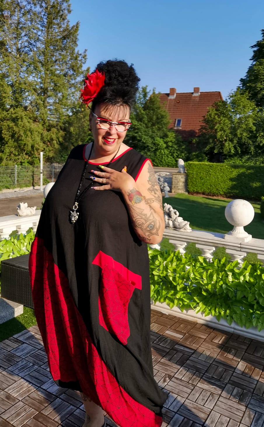  Kleid "Ines" Kurzarm von Mädchenglück Ballonform in 3 Farben bis Größe 64