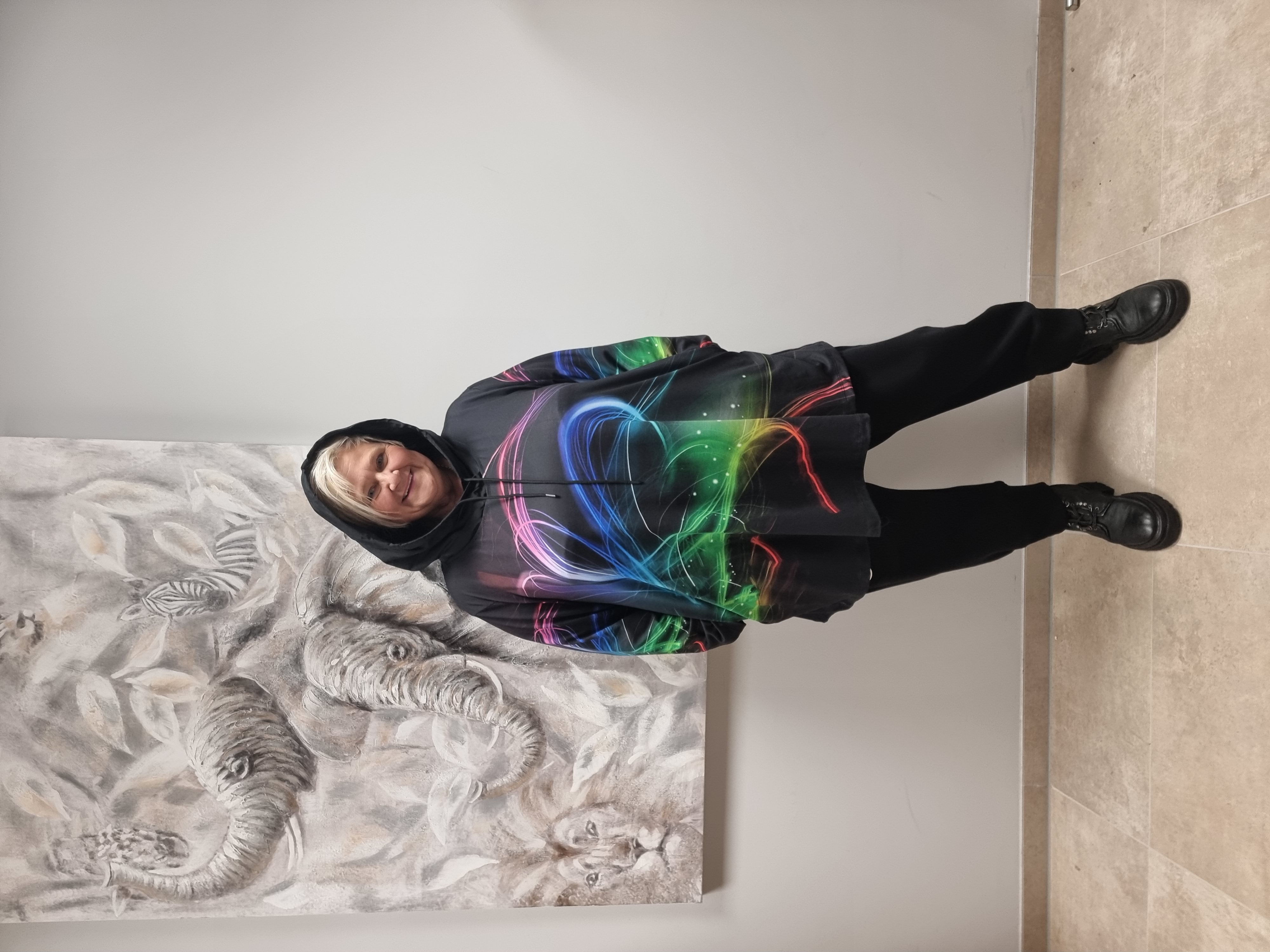 Hoodie mit Kapuze bunt von CN-G in 2 Größen bis Gr 60