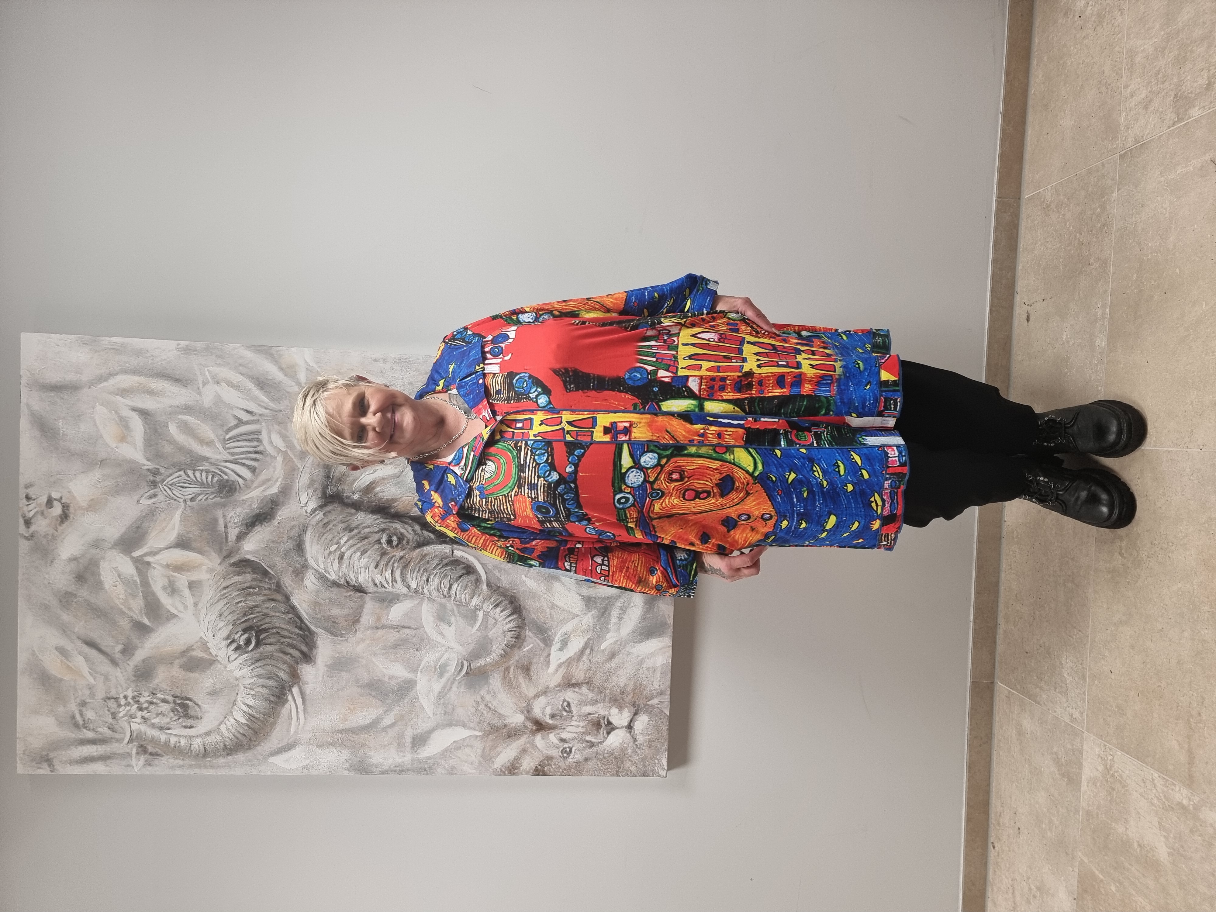 Jacke Mantel von CN-G mit Motiv Hundertwasser 