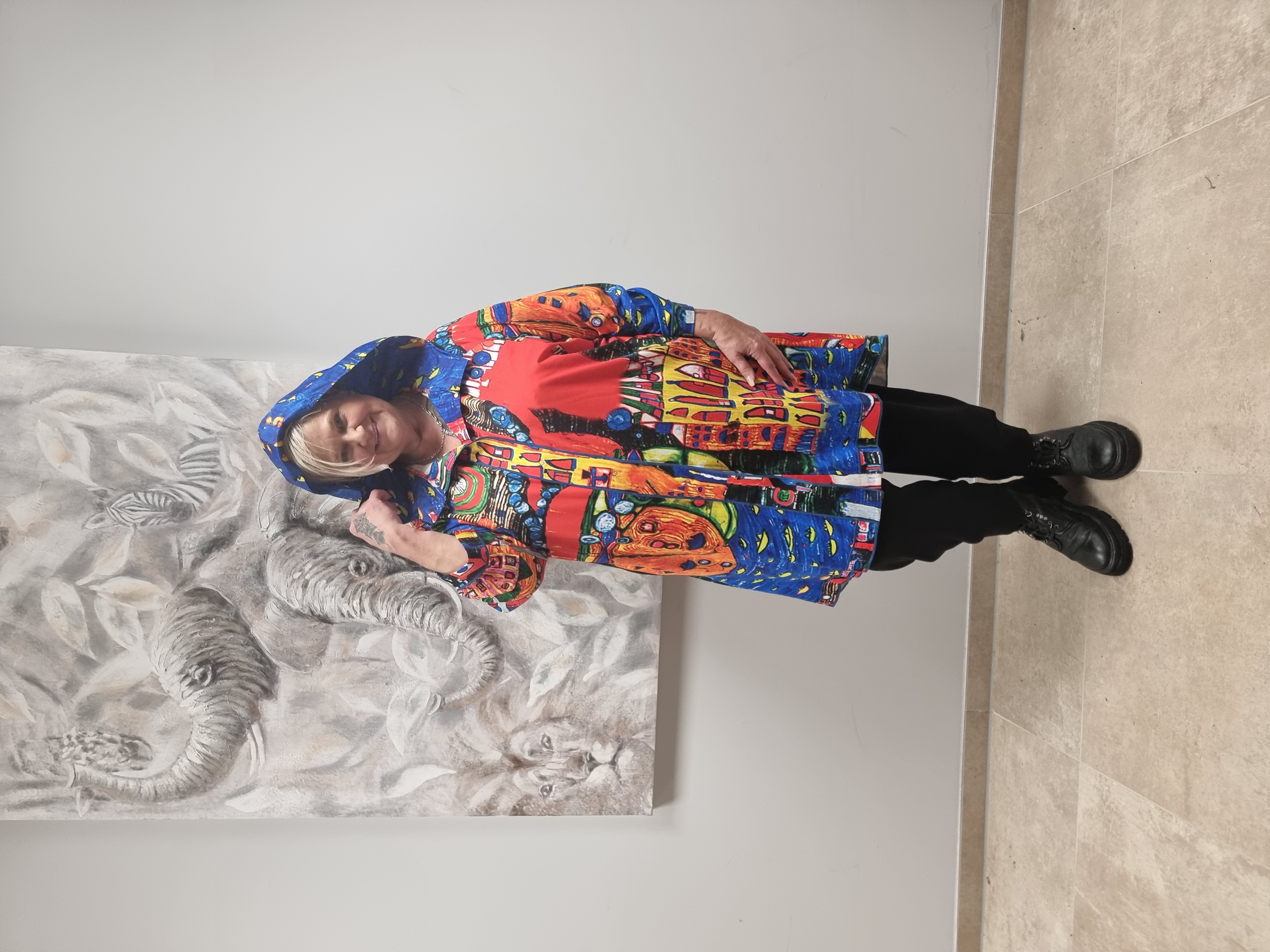Jacke Mantel von CN-G mit Motiv Hundertwasser 
