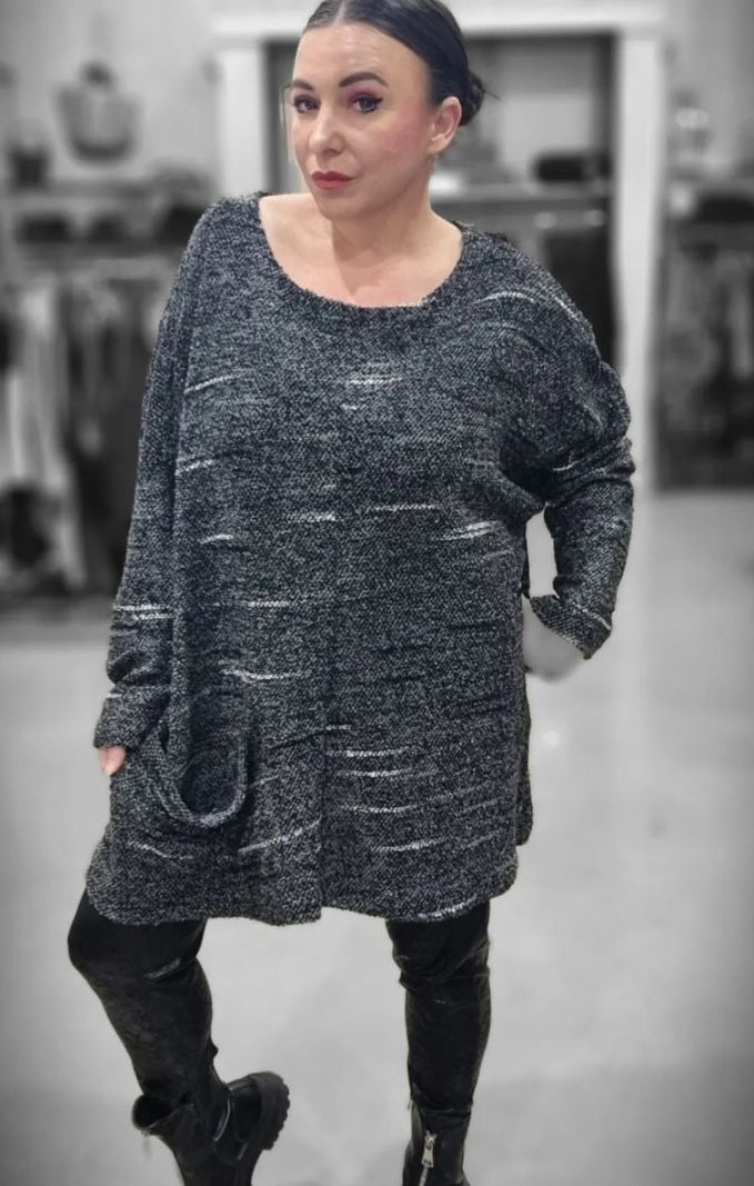 Mädchenglück Pullover in 2 Größen Grau Schwarz Weiß