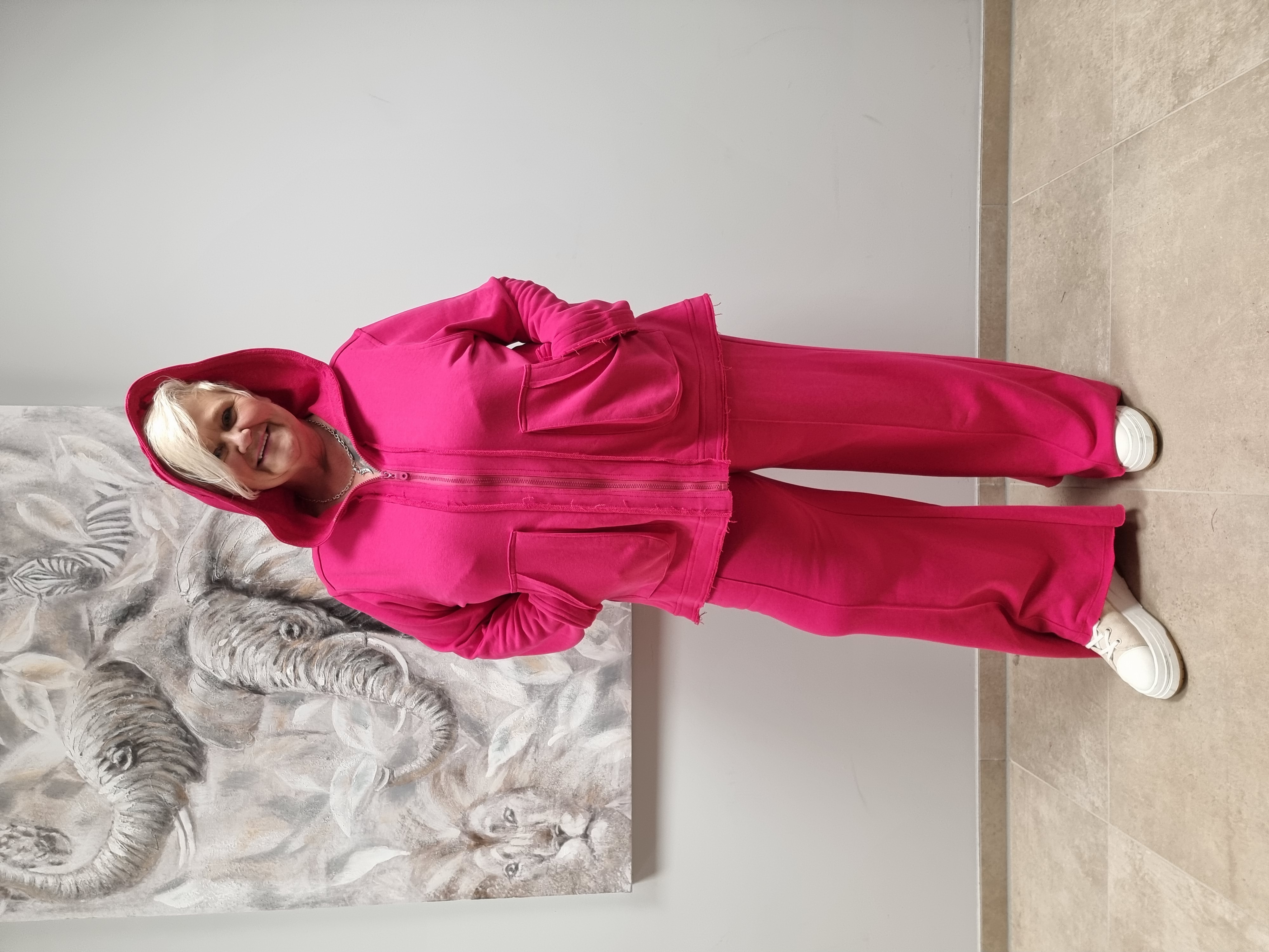 Zweiteiler aus Sweat mit Jacke und Marlene Hose in 3 Farben bis Gr 58/60