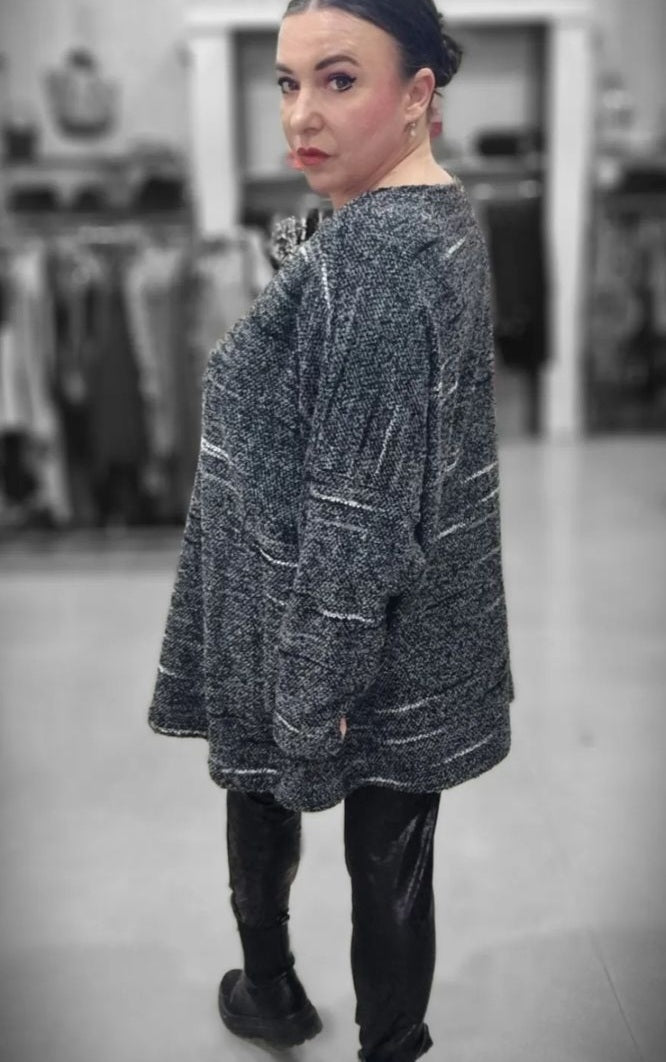 Mädchenglück Pullover in 2 Größen Grau Schwarz Weiß