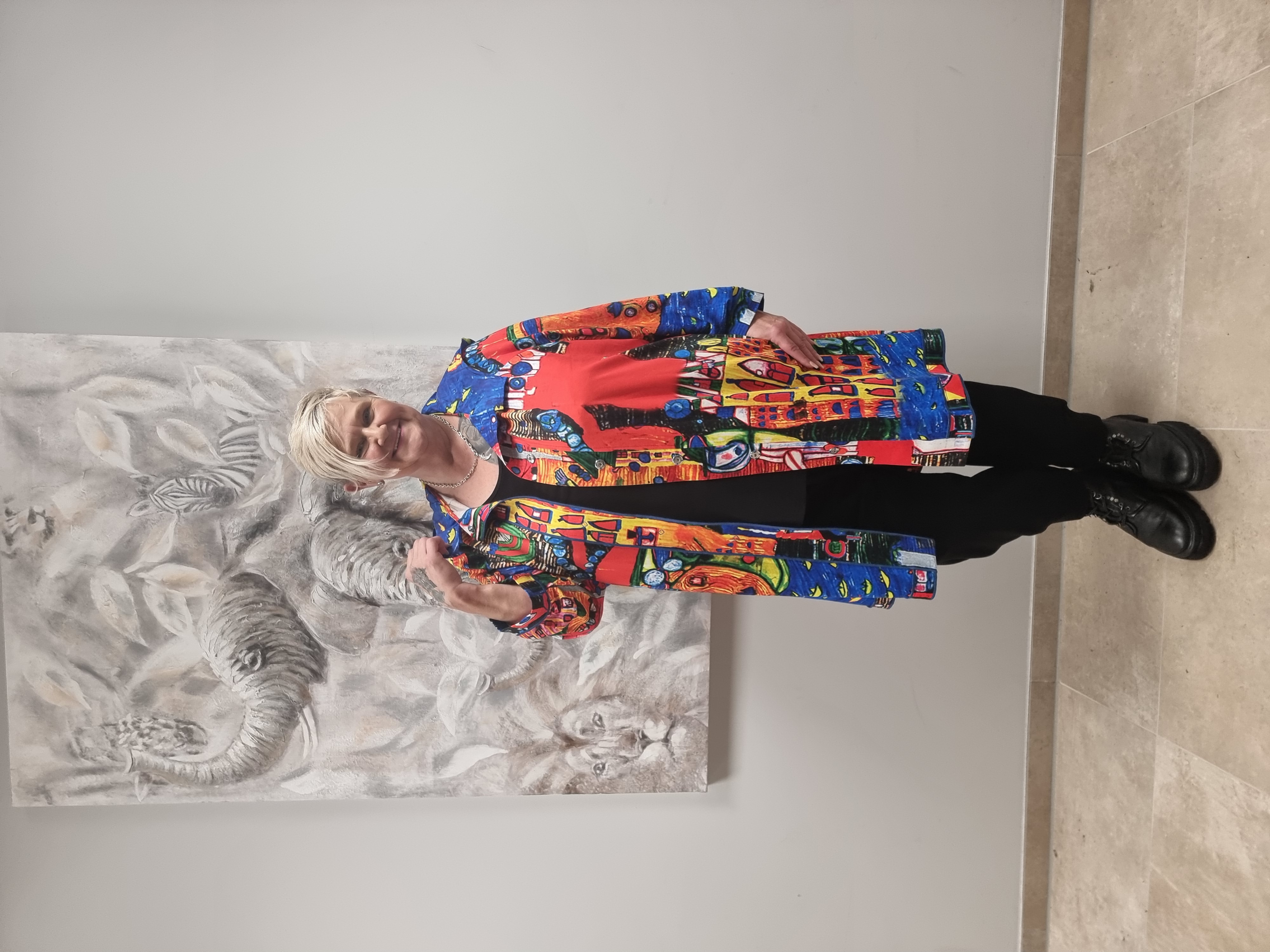 Jacke Mantel von CN-G mit Motiv Hundertwasser 