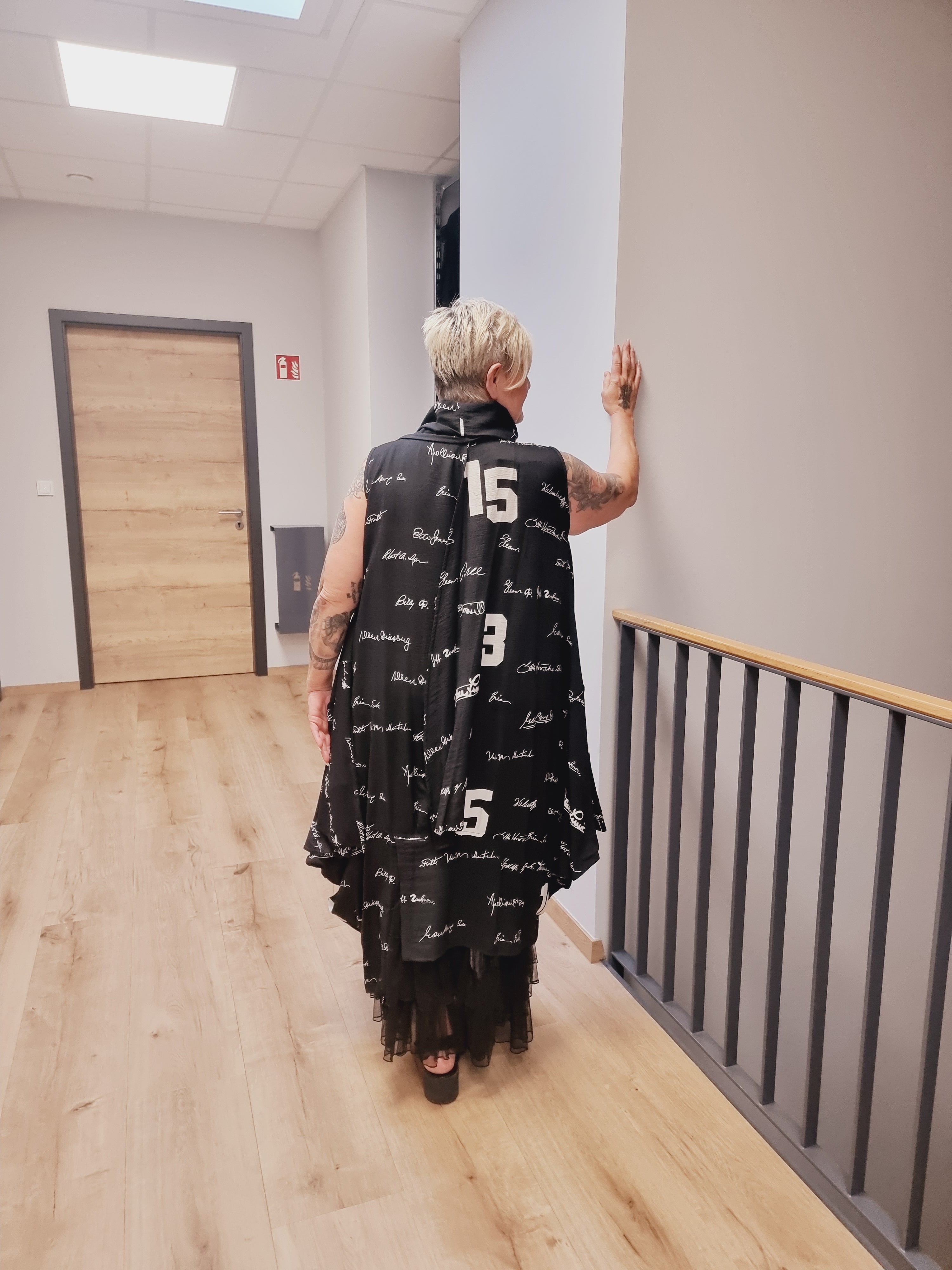 Kleid Longtunika von Mädchenglück in Schwarz Weiß und Rot Schwarz bis Gr 58/60