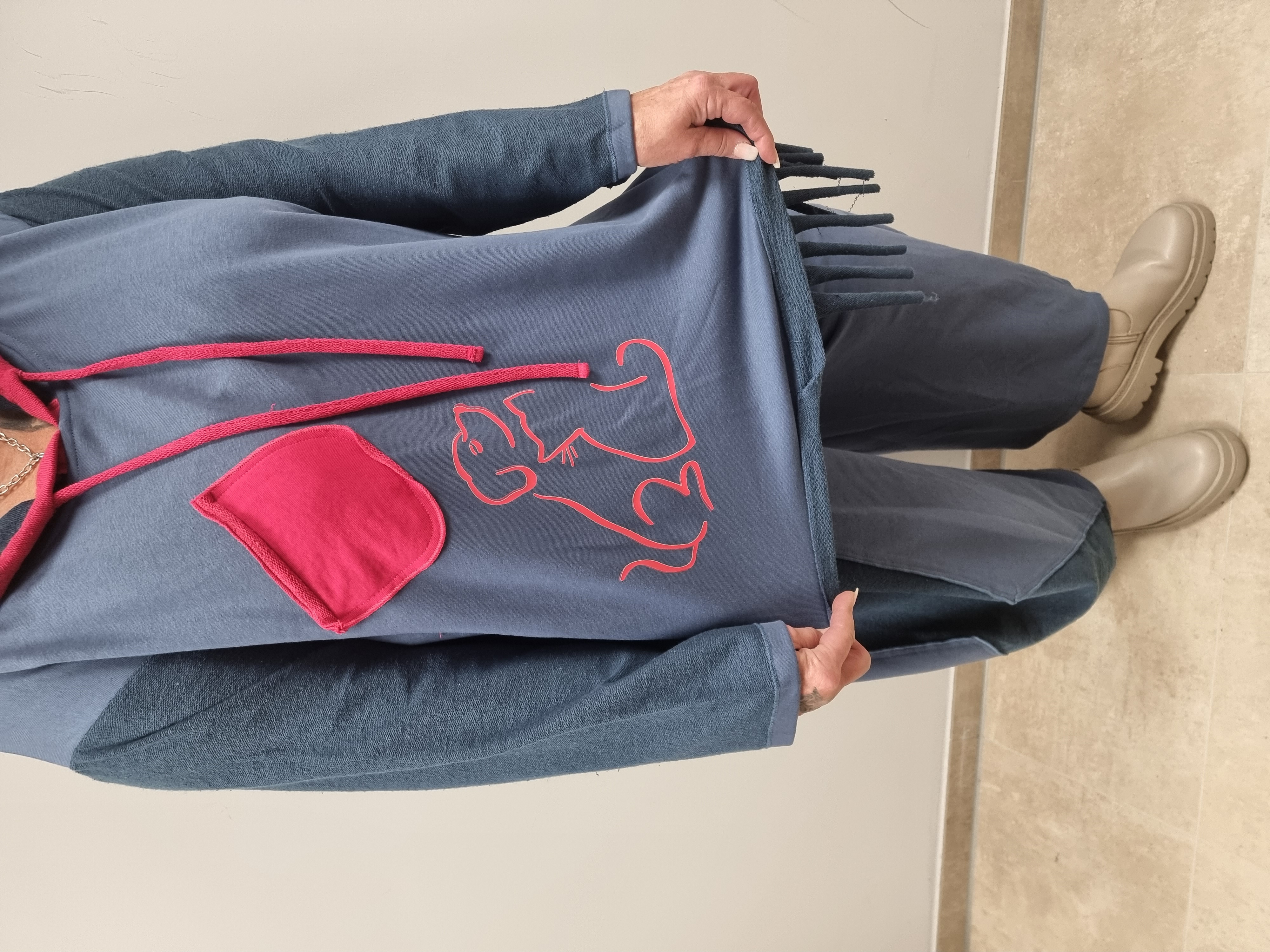 CN-G Zweiteiler aus Sweat mit Kapuzenpullover und Jogpant Hose in 2 Farben bis Gr 60