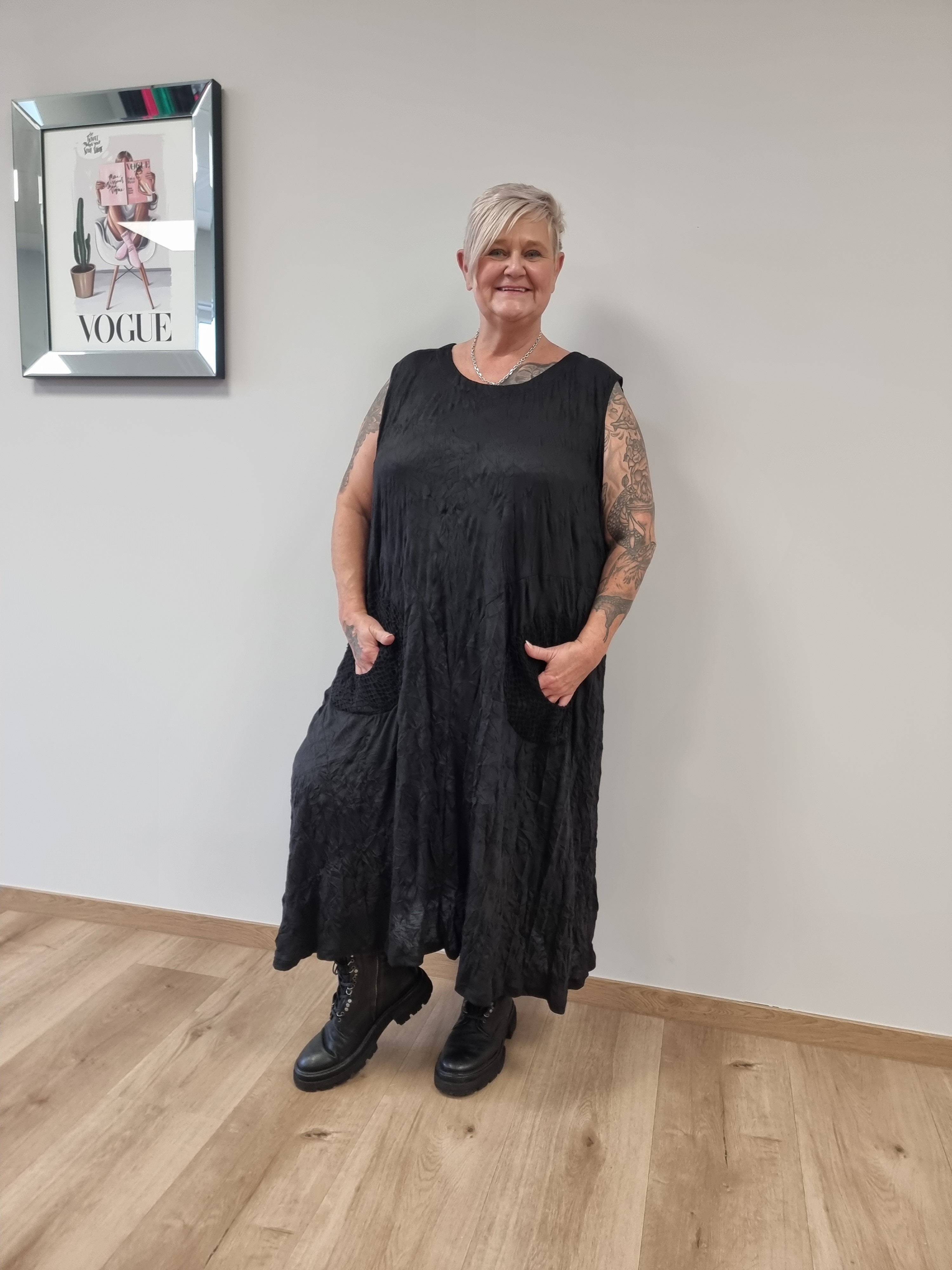 Kleid Mädchenglück mit Netzjacke in 6 Größen bis Größe 60 in 4 Farben
