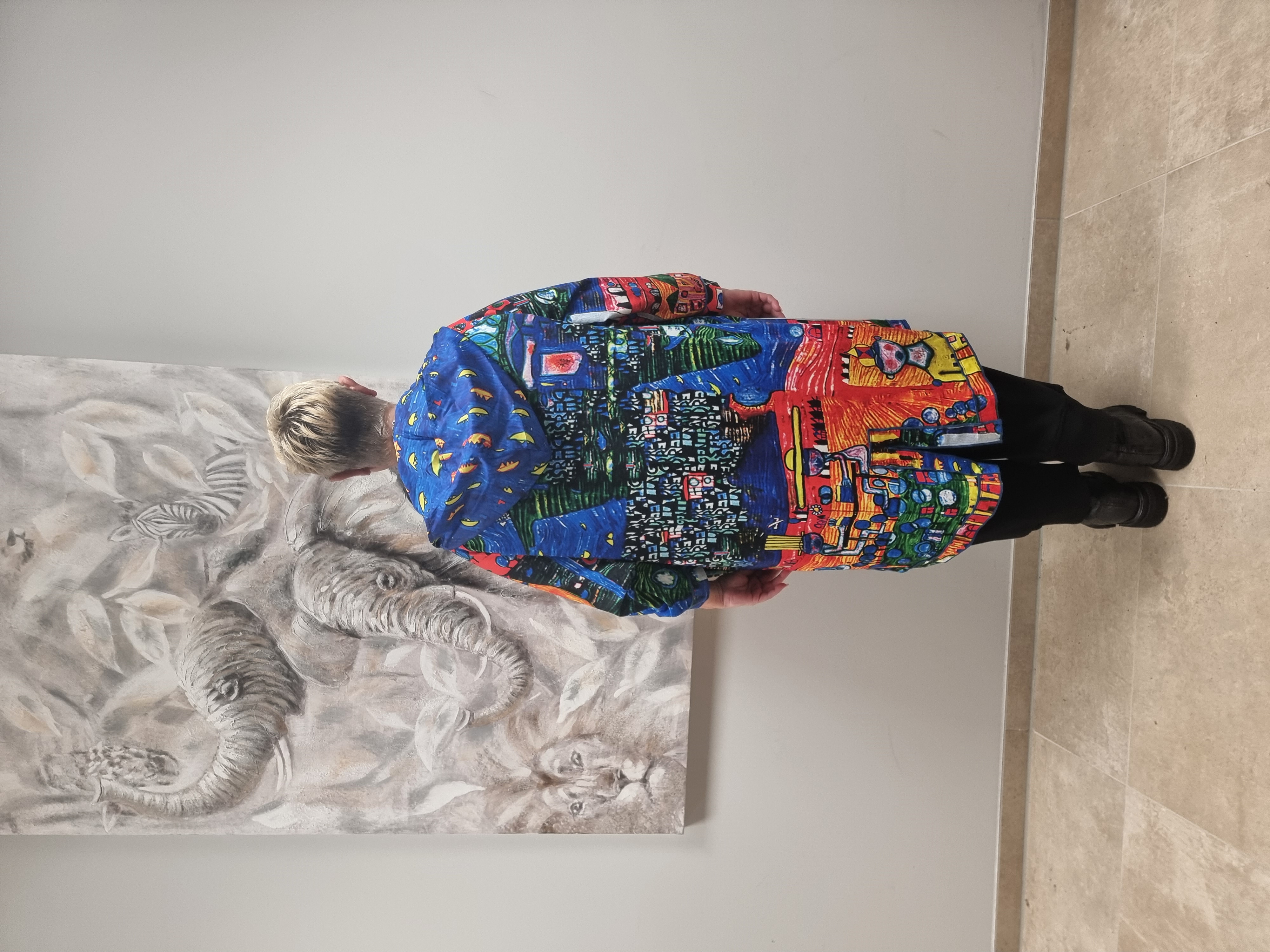 Jacke Mantel von CN-G mit Motiv Hundertwasser 