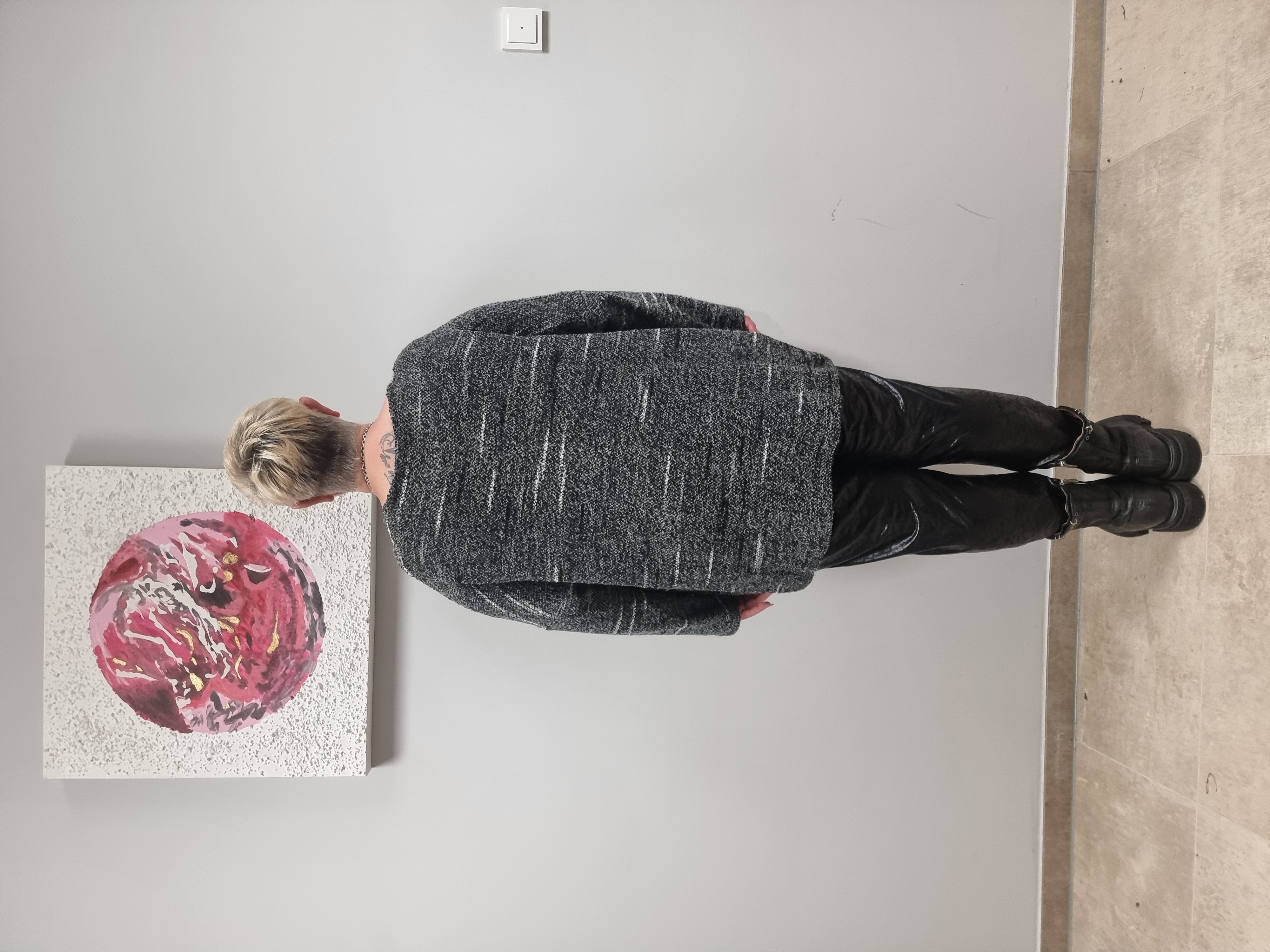 Mädchenglück Pullover in 2 Größen Grau Schwarz Weiß