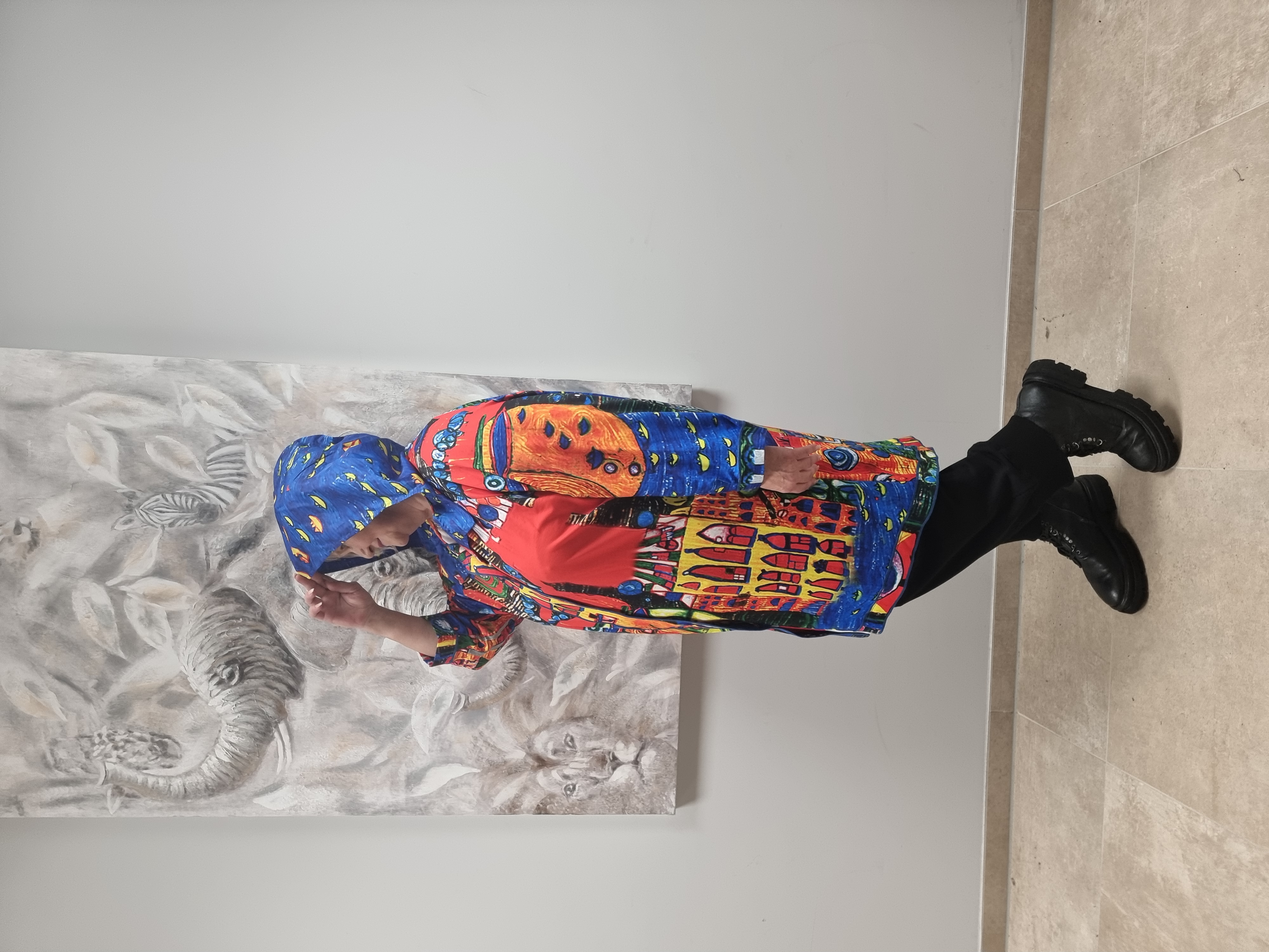 Jacke Mantel von CN-G mit Motiv Hundertwasser 