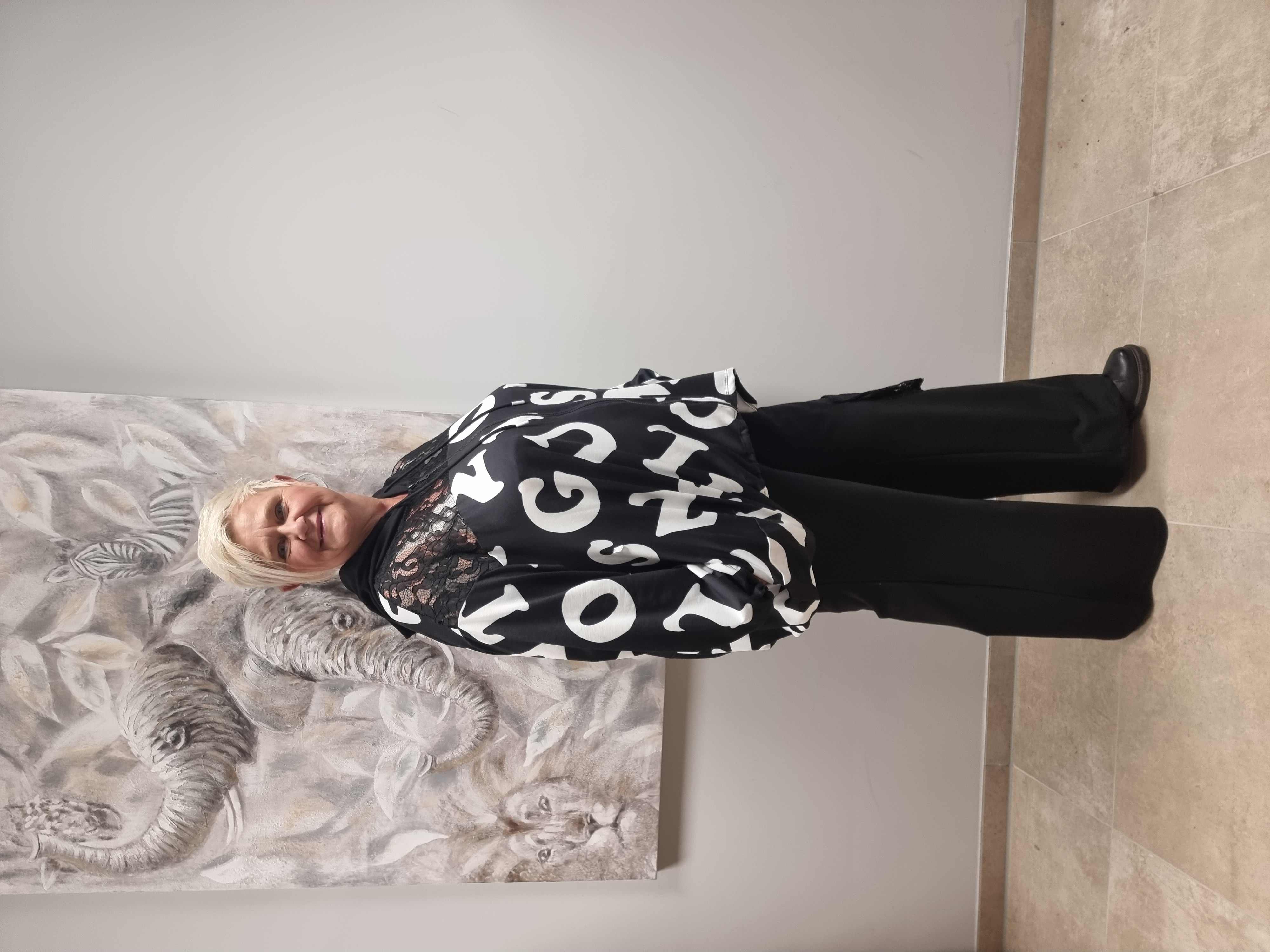 Zweiteiler mit Kapuzen Jacke und Hose in Schwarz Weiss Einheitsgröße bis Gr 62