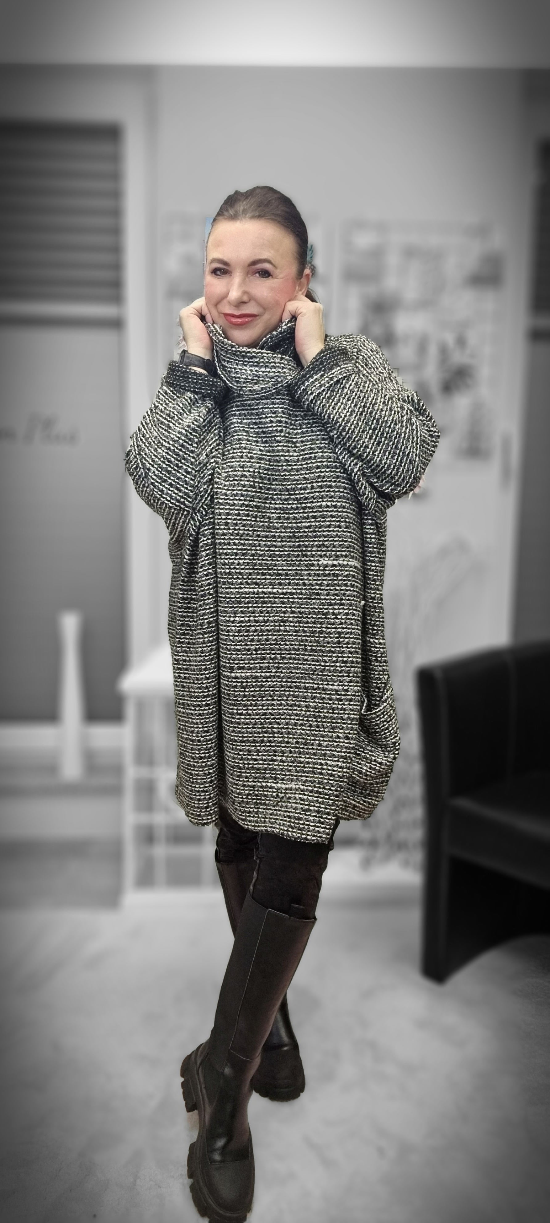 Mädchenglück Pullover in 2 Größen mit Fall Rollkragen
