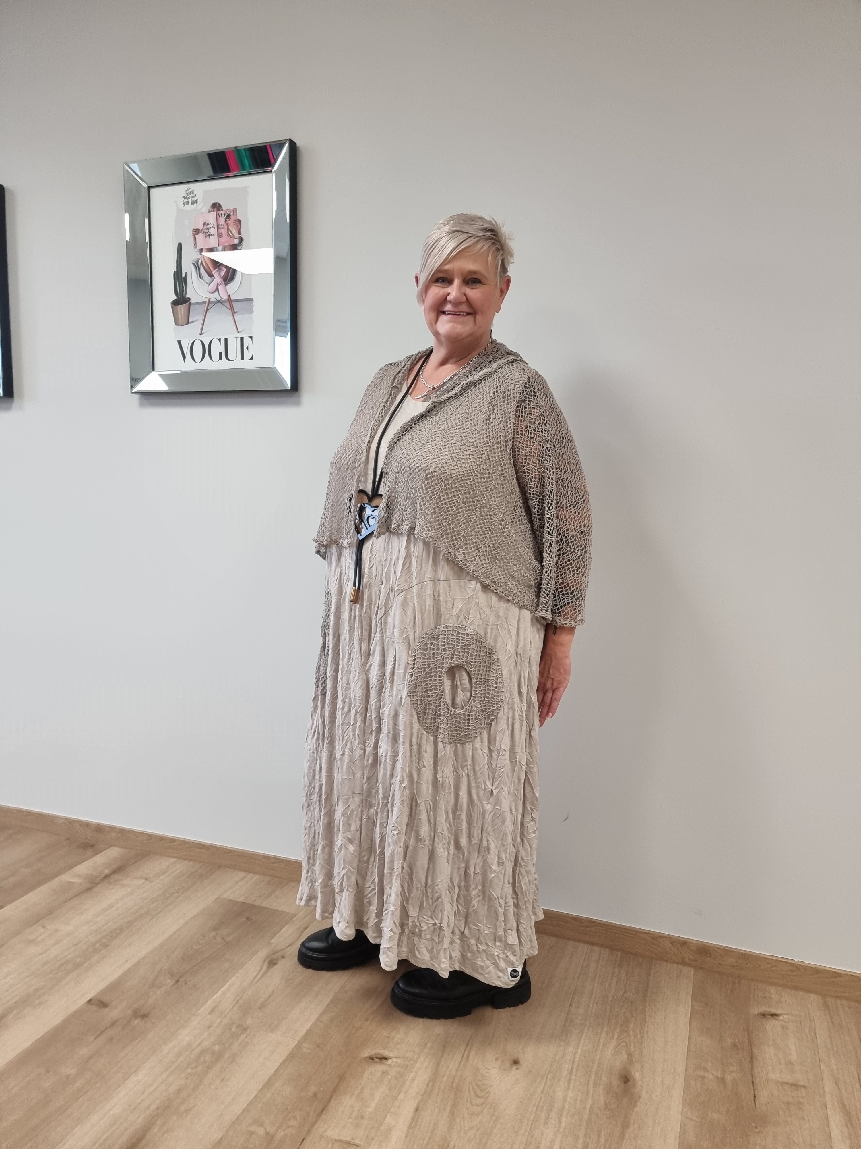 Kleid Mädchenglück mit Netzjacke in 6 Größen bis Größe 60 in 4 Farben