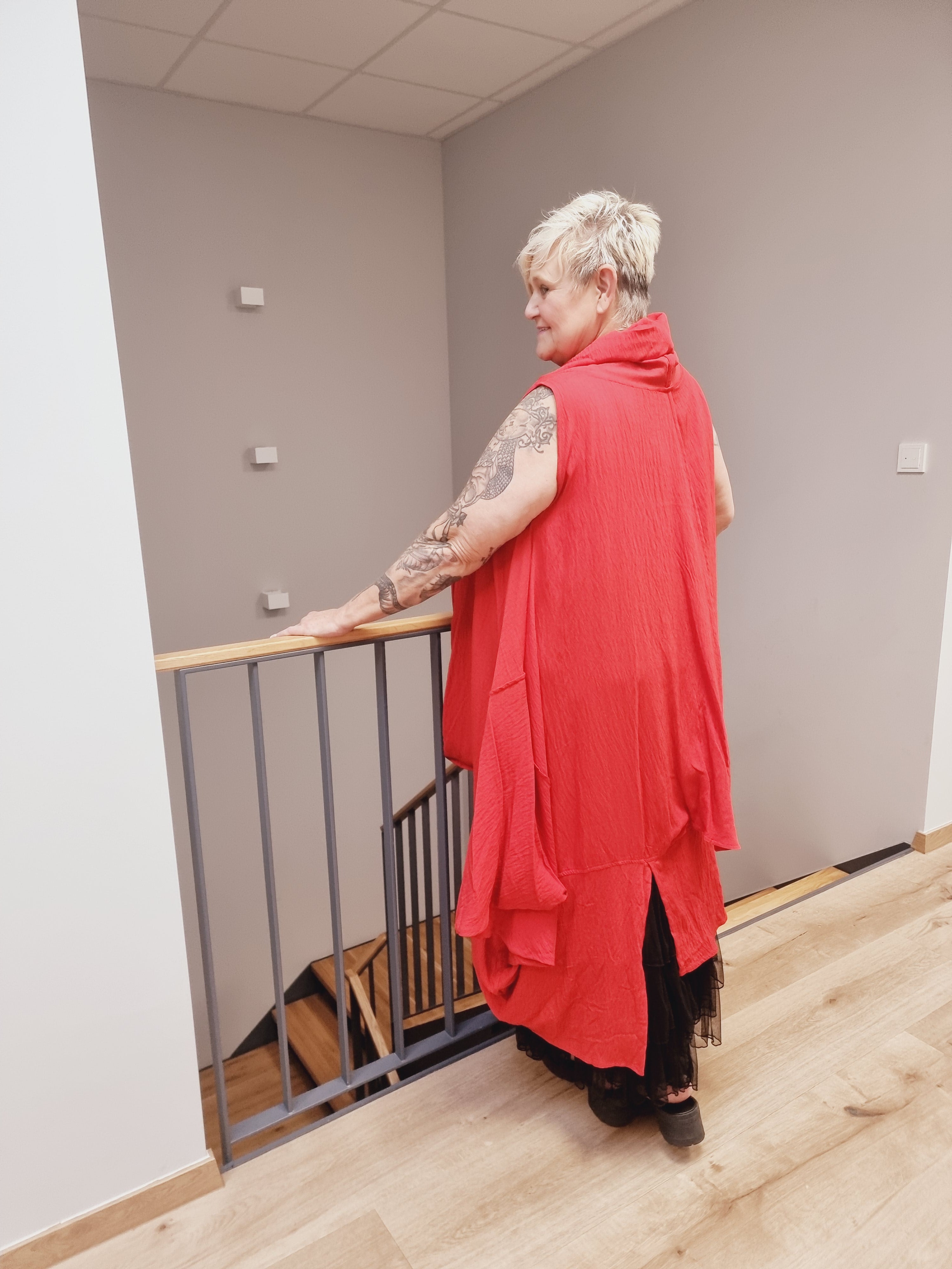 Longtunika Kleid Mädchenglück in 4 Farben und bis Größe 58/60 mit Fallkragen 