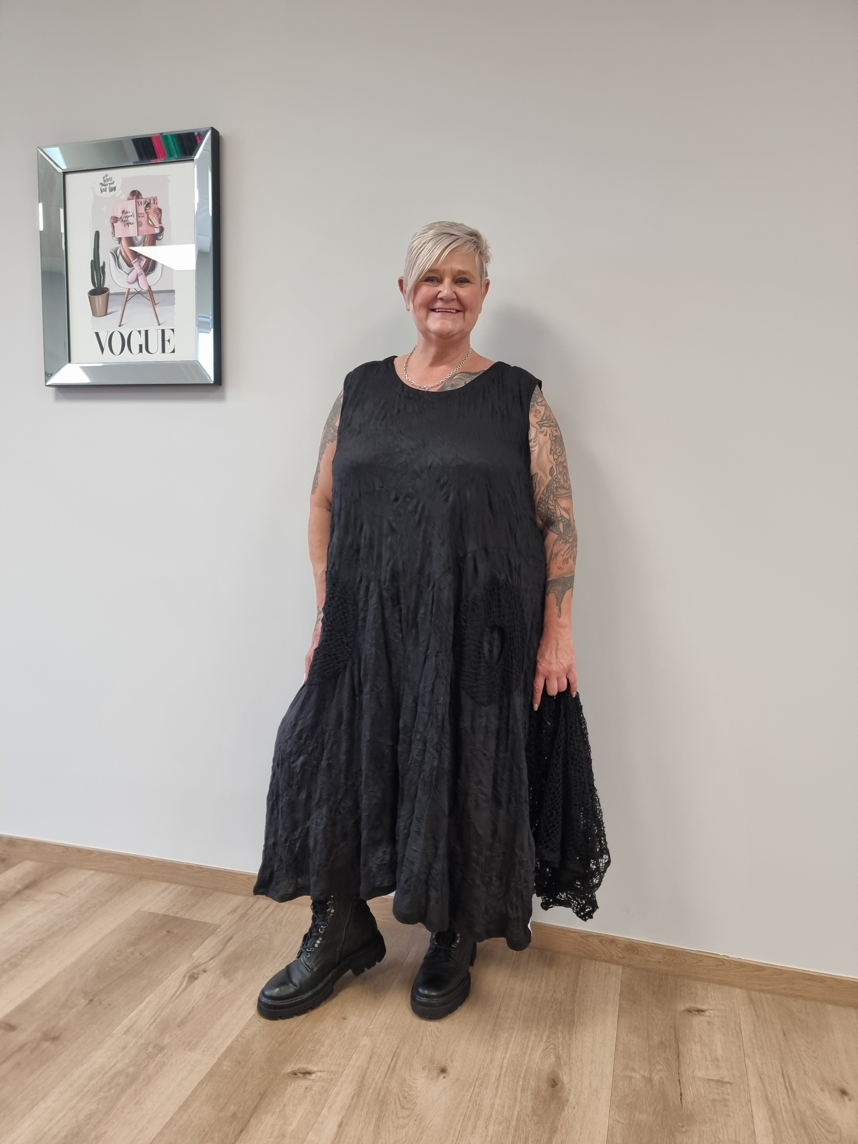 Kleid Mädchenglück mit Netzjacke in 6 Größen bis Größe 60 in 4 Farben