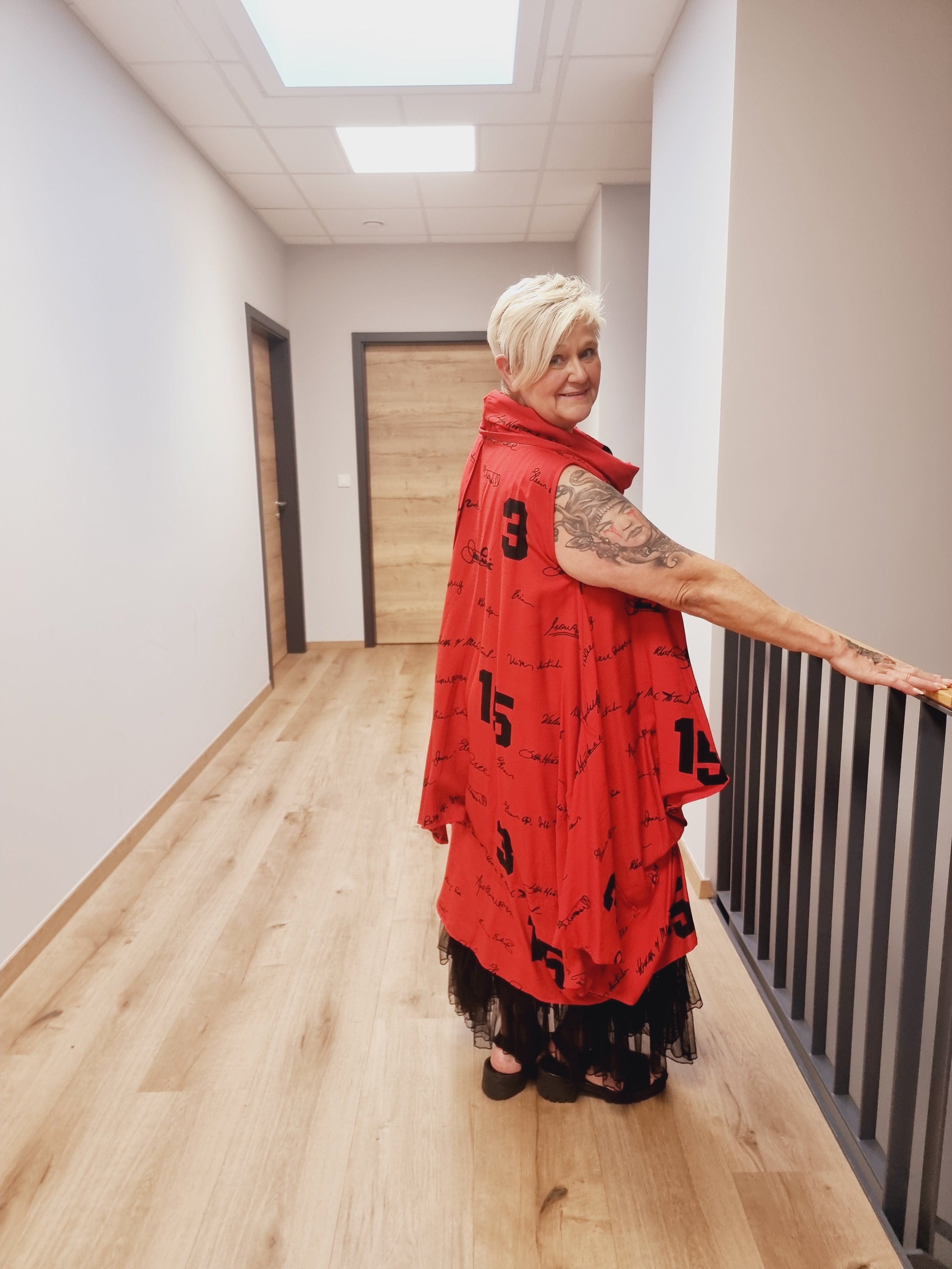 Kleid Longtunika von Mädchenglück in Schwarz Weiß und Rot Schwarz bis Gr 58/60