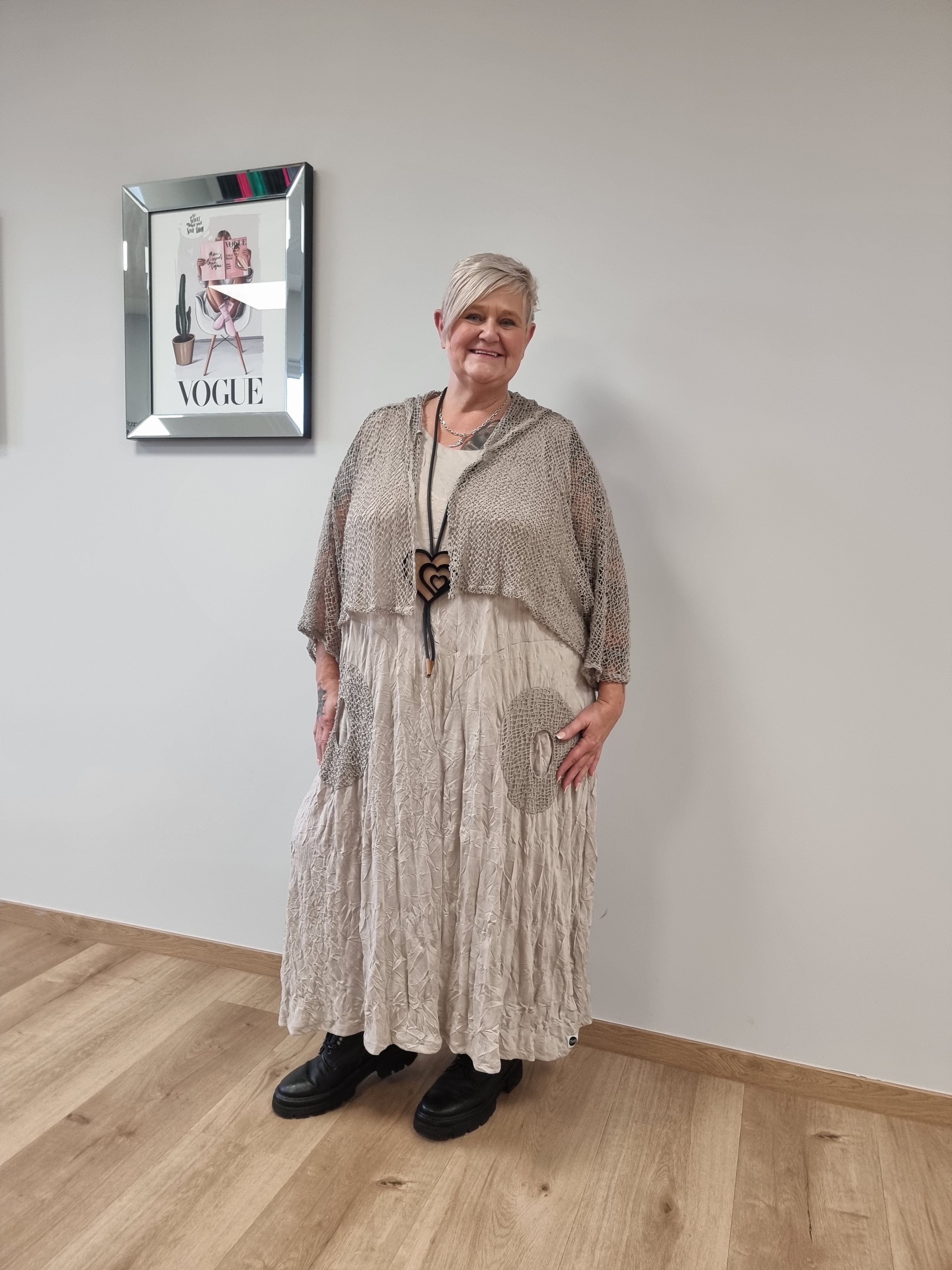 Kleid Mädchenglück mit Netzjacke in 6 Größen bis Größe 60 in 4 Farben