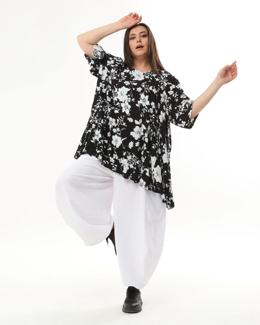 Tunika mit Blumenmuster von unserem Label Mädchenglück Einheitsgröße Einheistgrösse bis Größe 60
