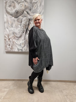 Stricküberwurf/ Pullover von CN-G Hahnentritt Einheitsgröße Tragbar Gr 38/40 bis 64 +