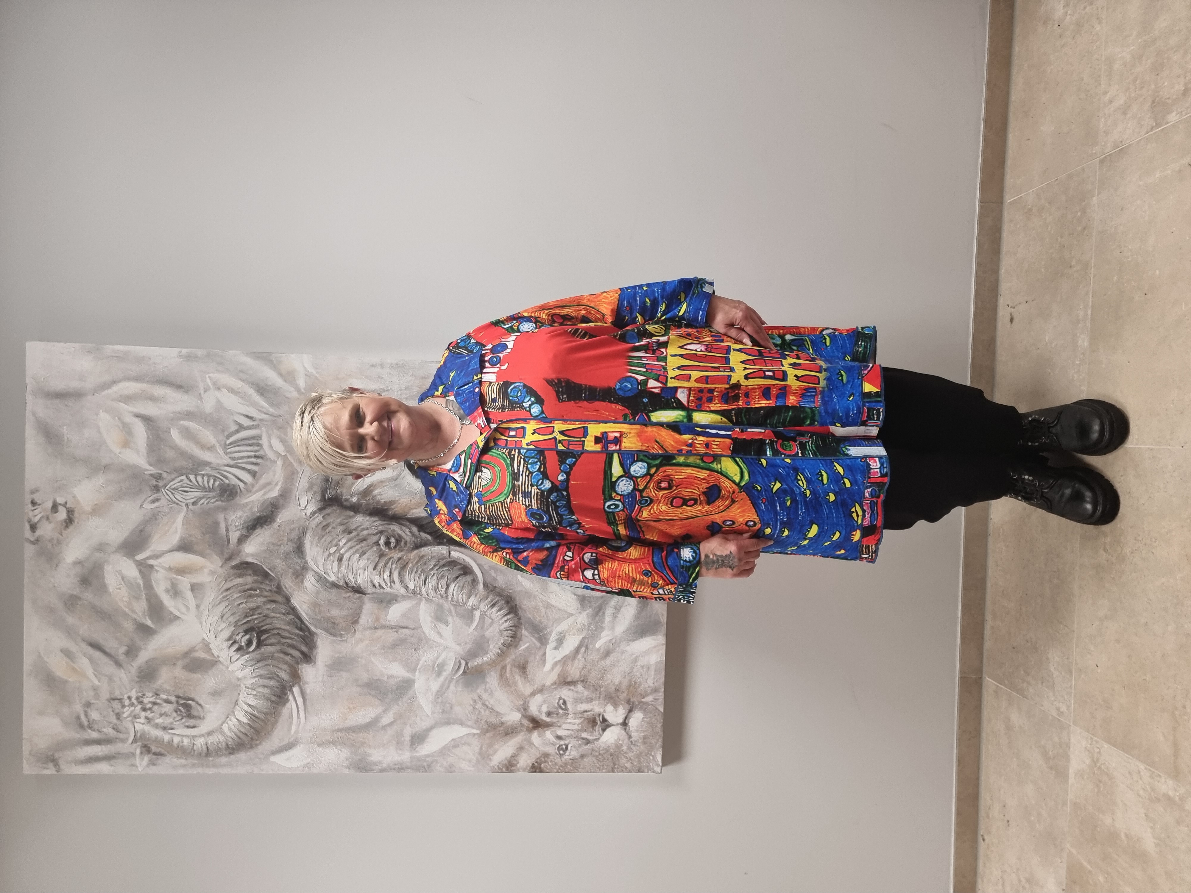 Jacke Mantel von CN-G mit Motiv Hundertwasser 