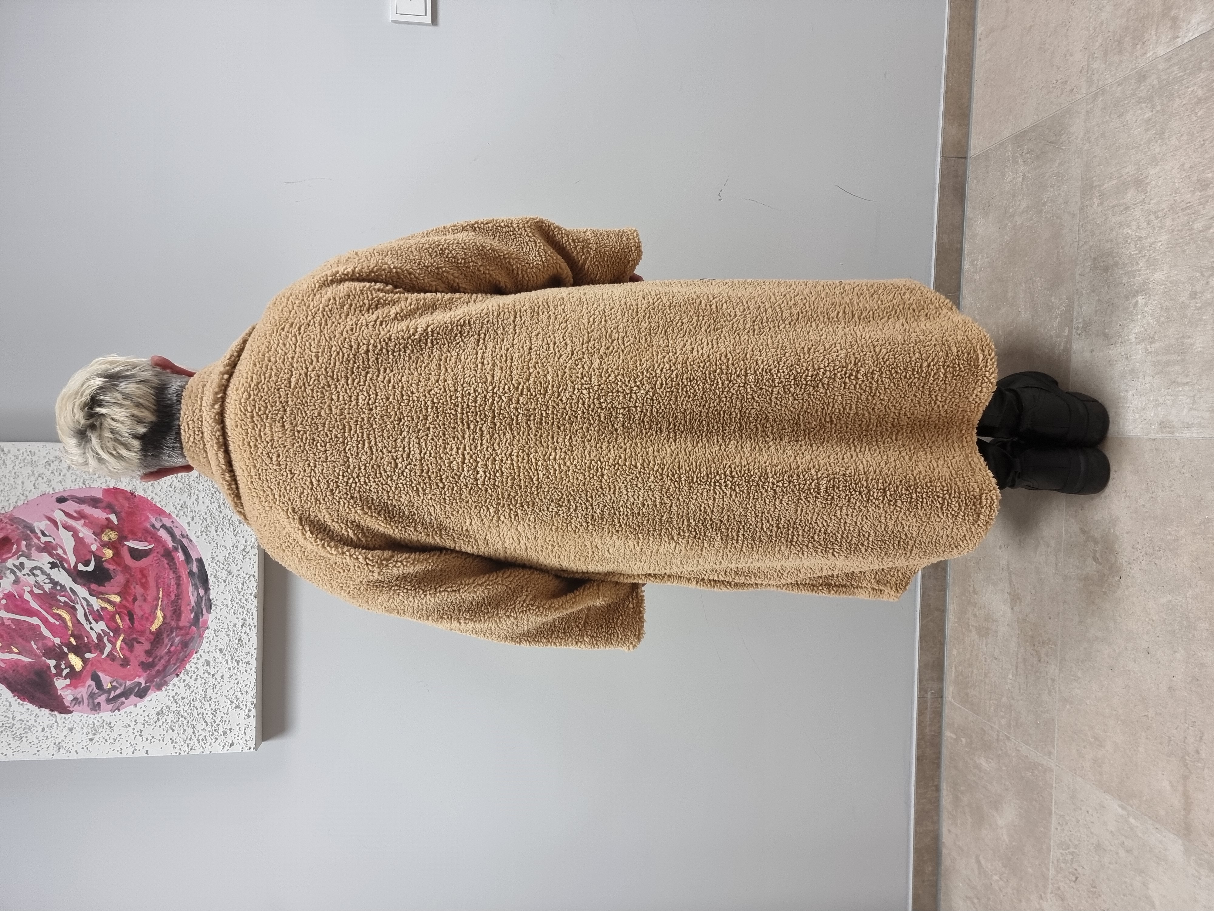CN-G Teddy Mantel in Camel 4 Größen bis Größe 62