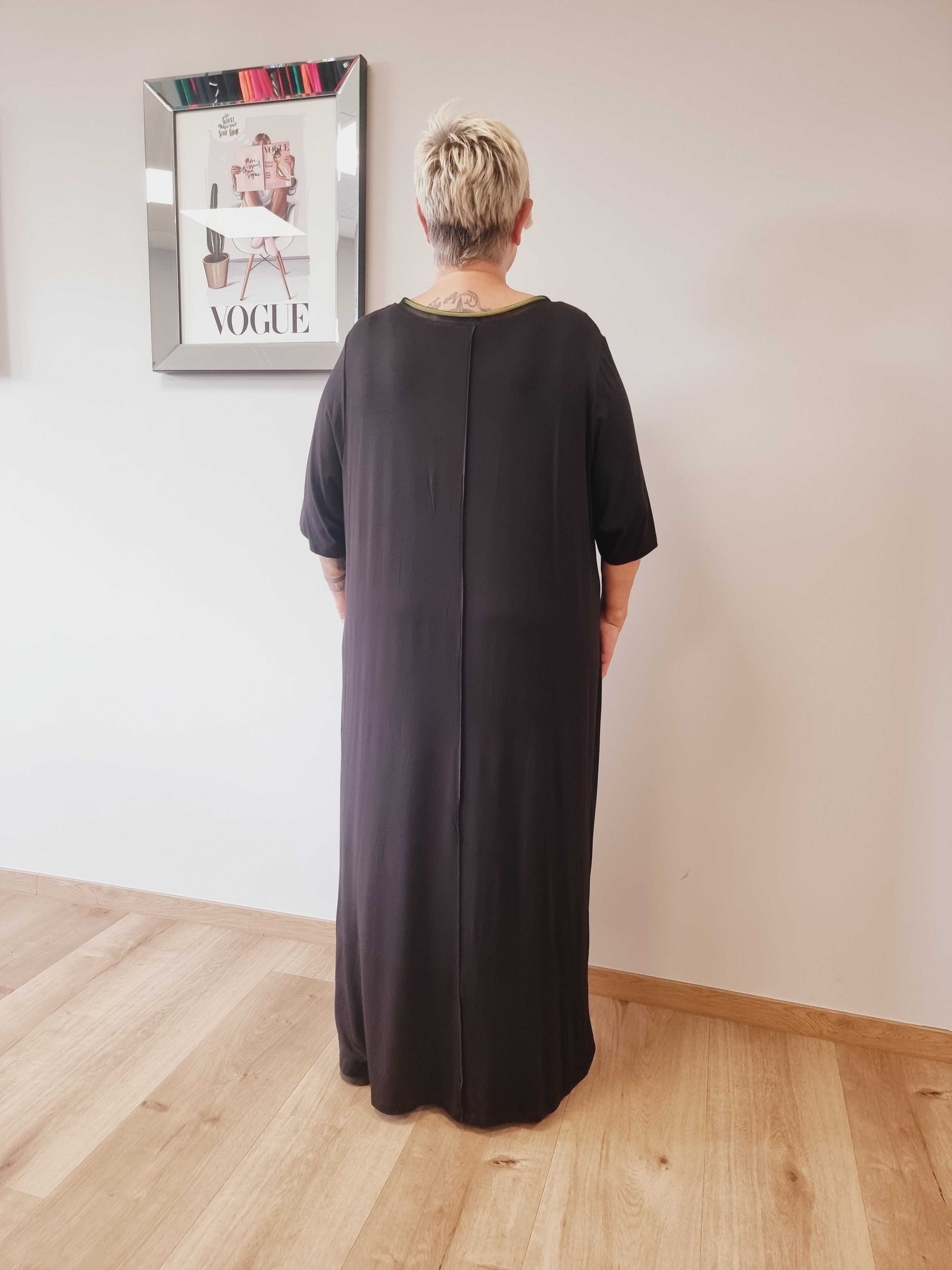 Kleid "Melanie" von CN-G Schwarz Apfelgrün 1572 Größe 38/40 - 62/64 
