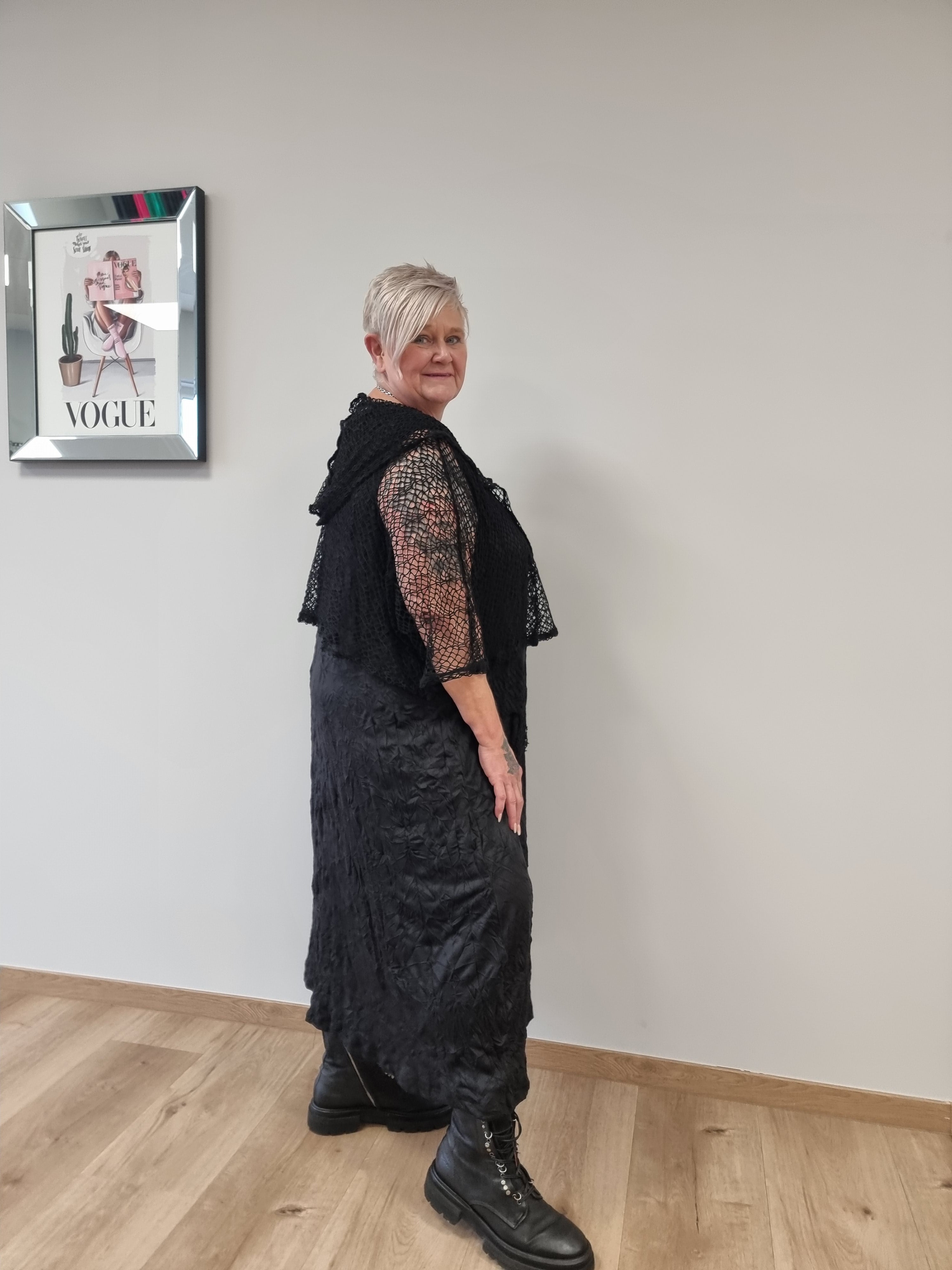 Kleid Mädchenglück mit Netzjacke in 6 Größen bis Größe 60 in 4 Farben
