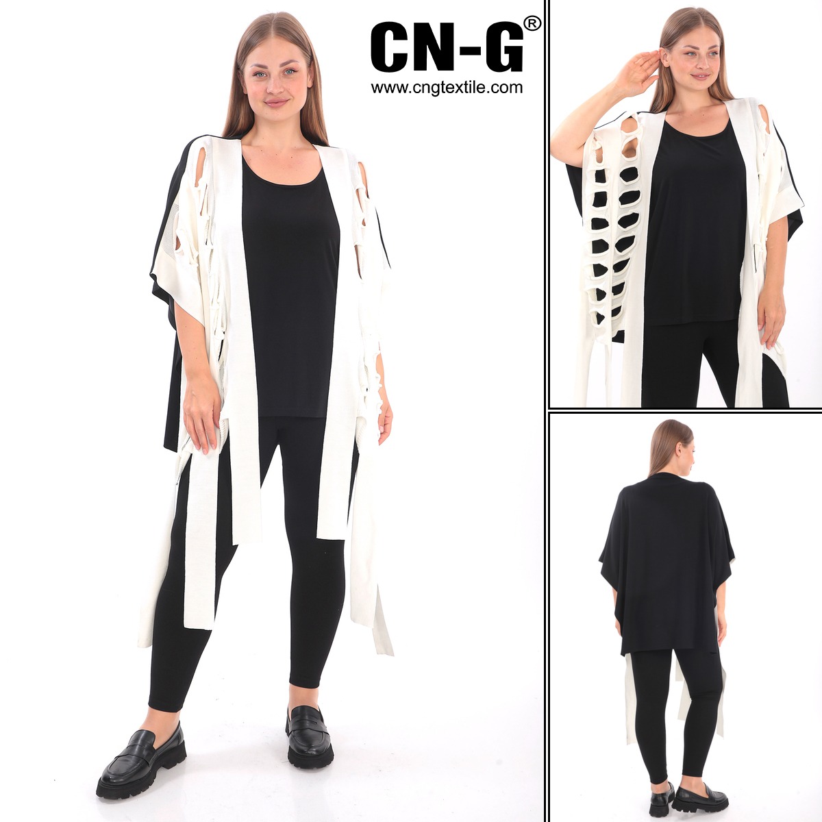Strickjacke/ Überwurf von CN-G Einheitsgröße in 2 Farben Tragbar Gr 38/40 bis 64 +