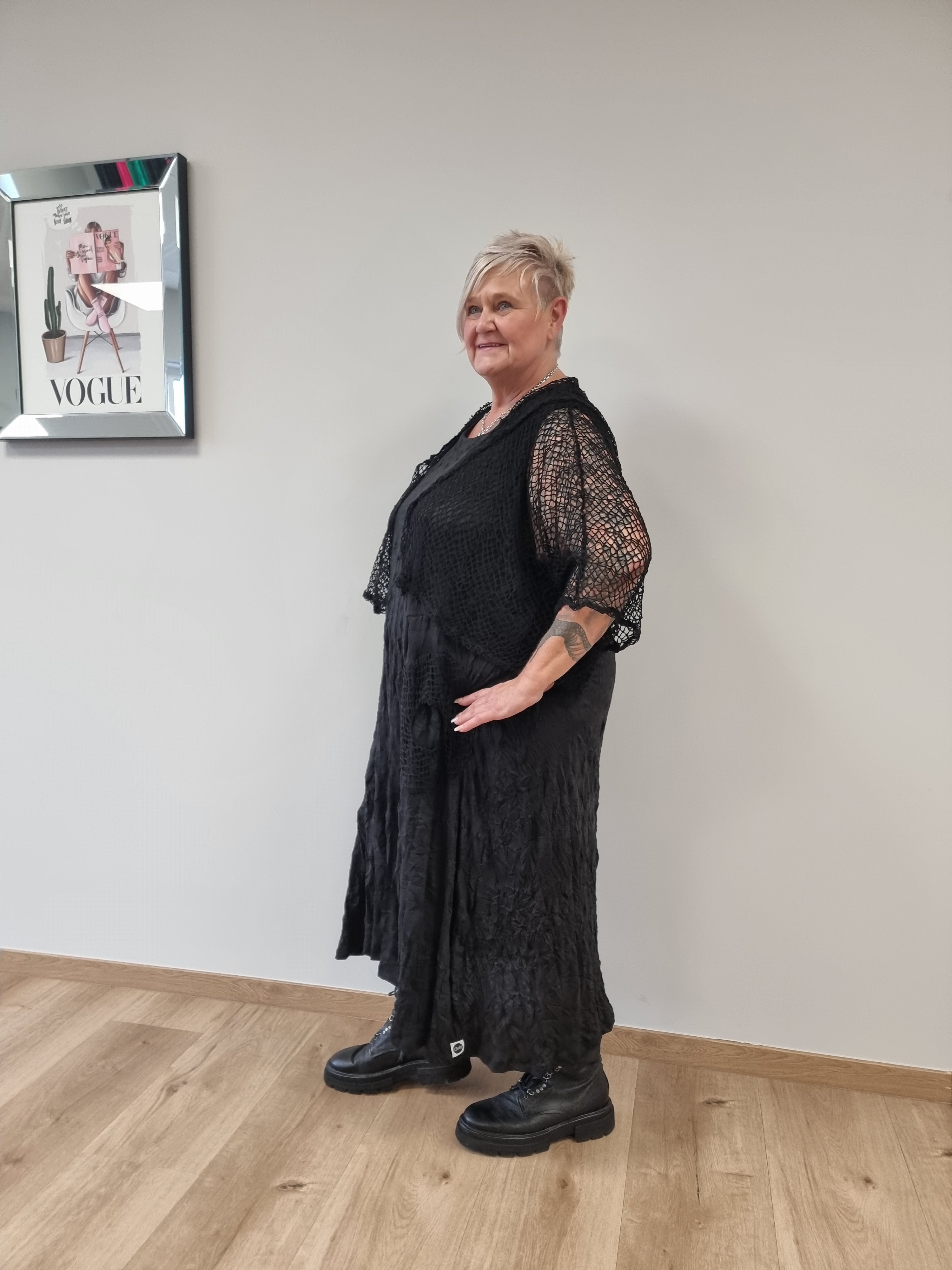 Kleid Mädchenglück mit Netzjacke in 6 Größen bis Größe 60 in 4 Farben