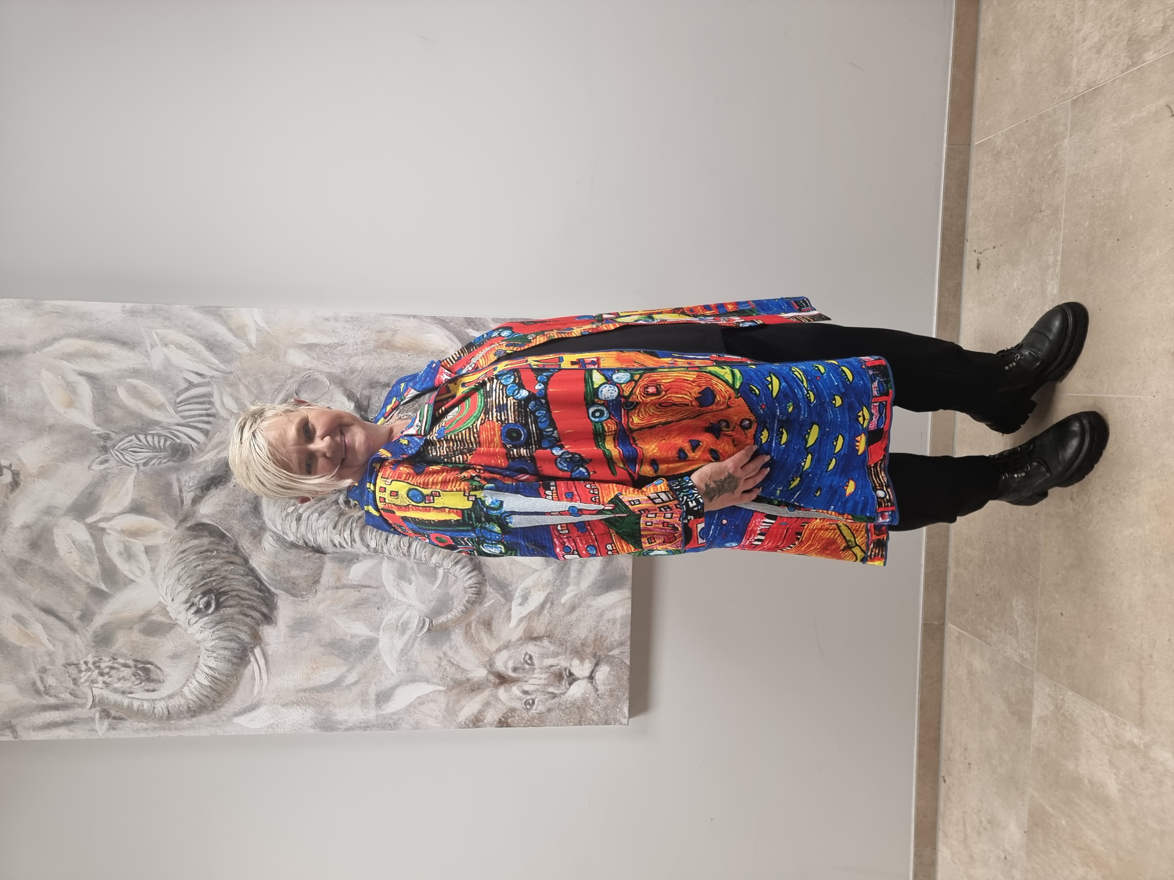 Jacke Mantel von CN-G mit Motiv Hundertwasser 