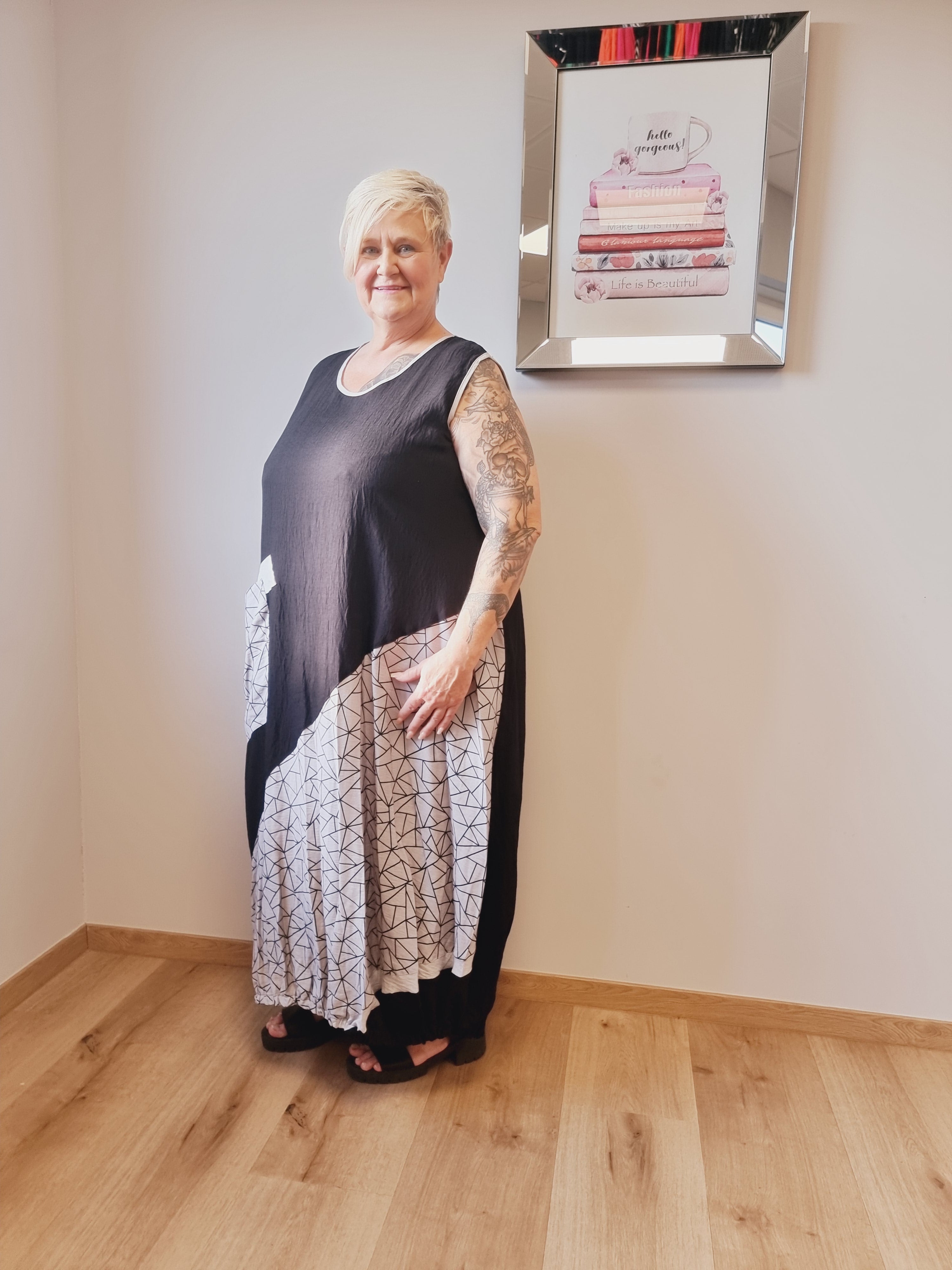  Kleid "Ines" Kurzarm von Mädchenglück Ballonform in 3 Farben bis Größe 64