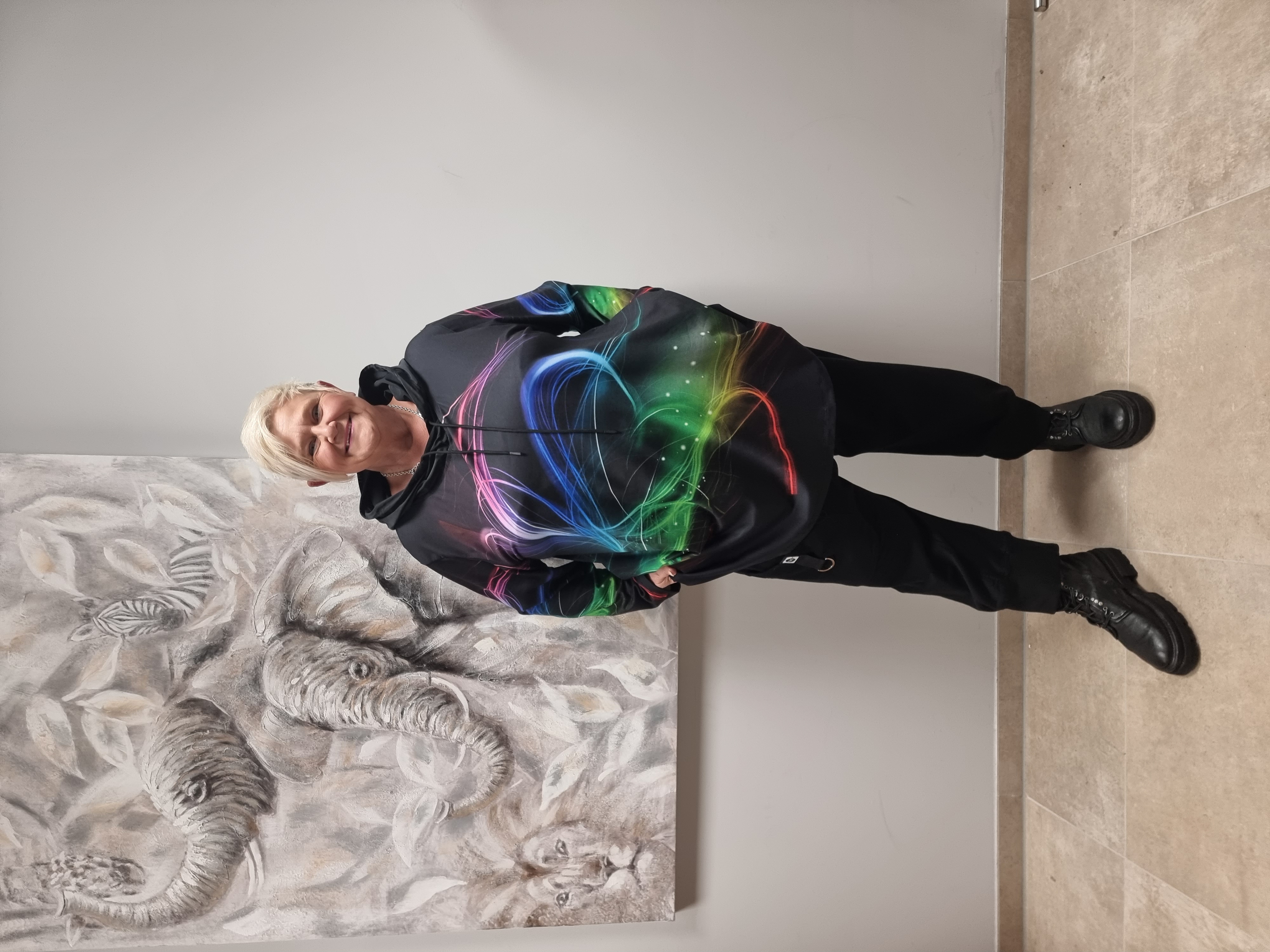 Hoodie mit Kapuze bunt von CN-G in 2 Größen bis Gr 60