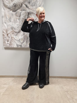 Zweiteiler aus Nicki mit Kapuzenhoodie und Marlene Hose  bis Gr 58/60