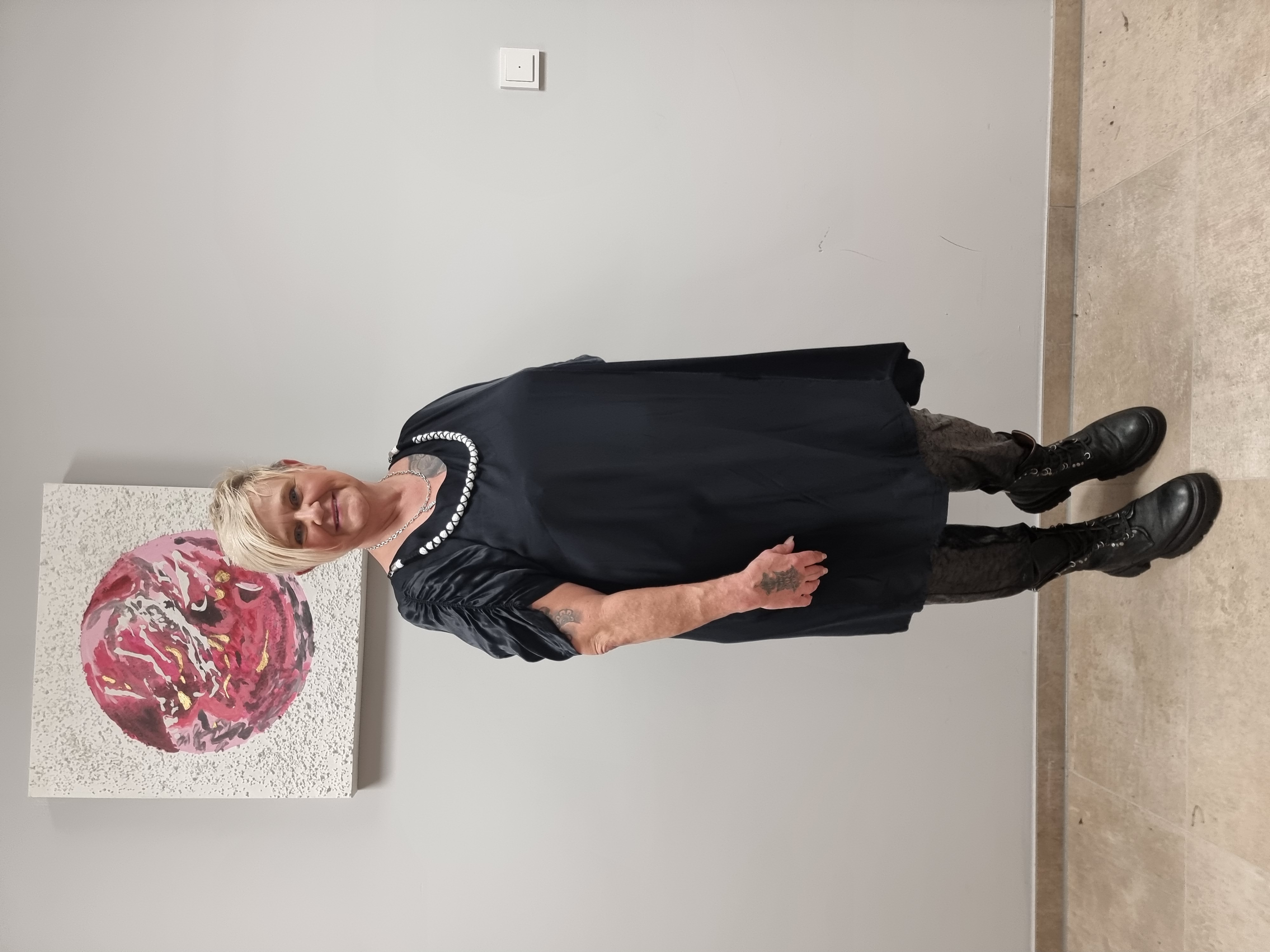 Longtunika Kleid von CN-G mit abnehmbarer Kette und Satineinsatz