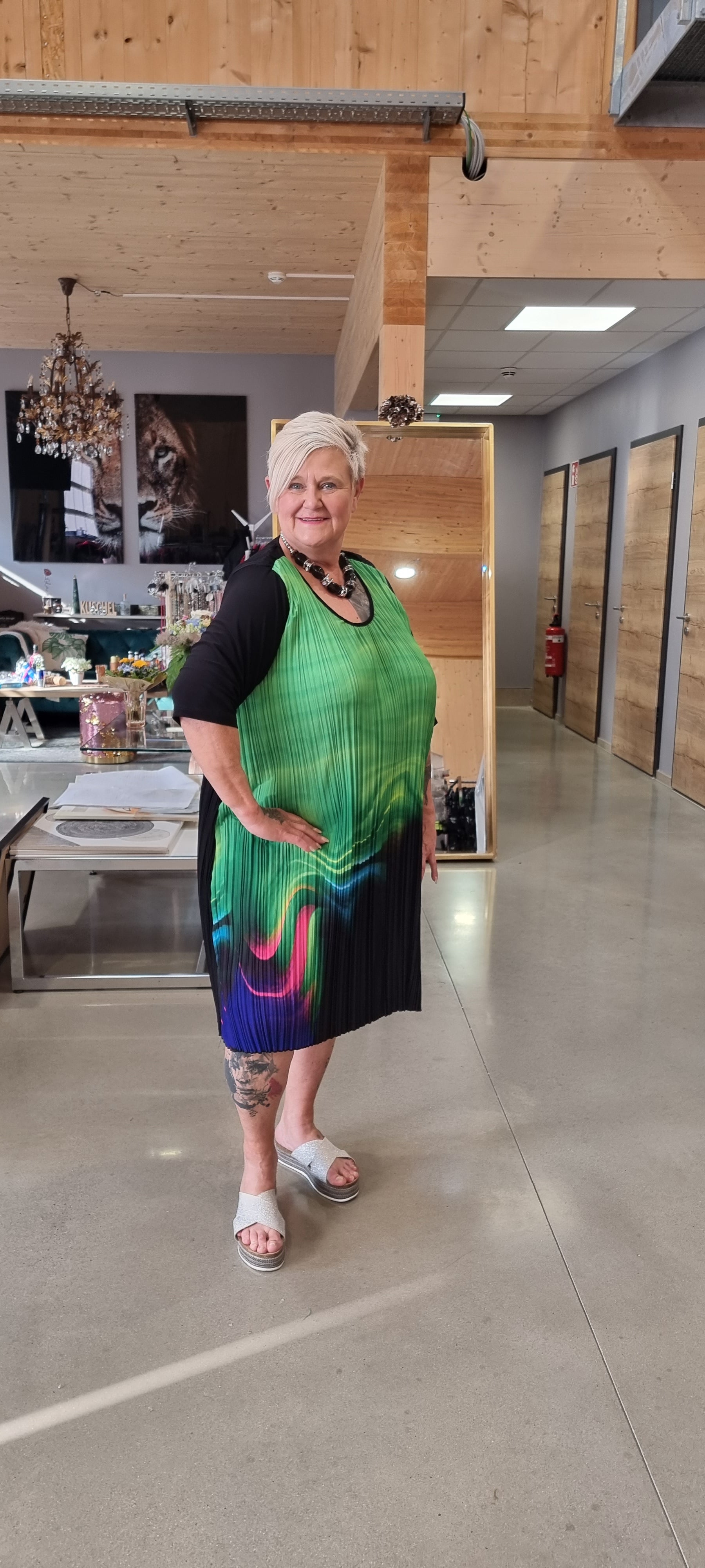 CN-G Kleid Tunika in 3 Größen Schwarz Grün bis Größe 58