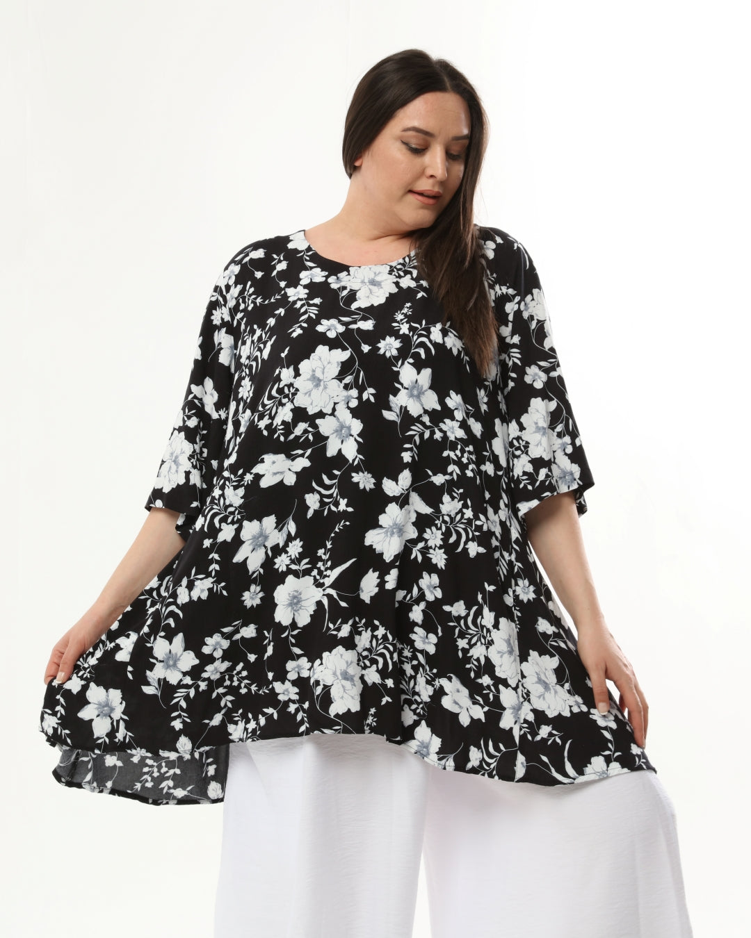 Tunika mit Blumenmuster von unserem Label Mädchenglück Einheitsgröße Einheistgrösse bis Größe 60